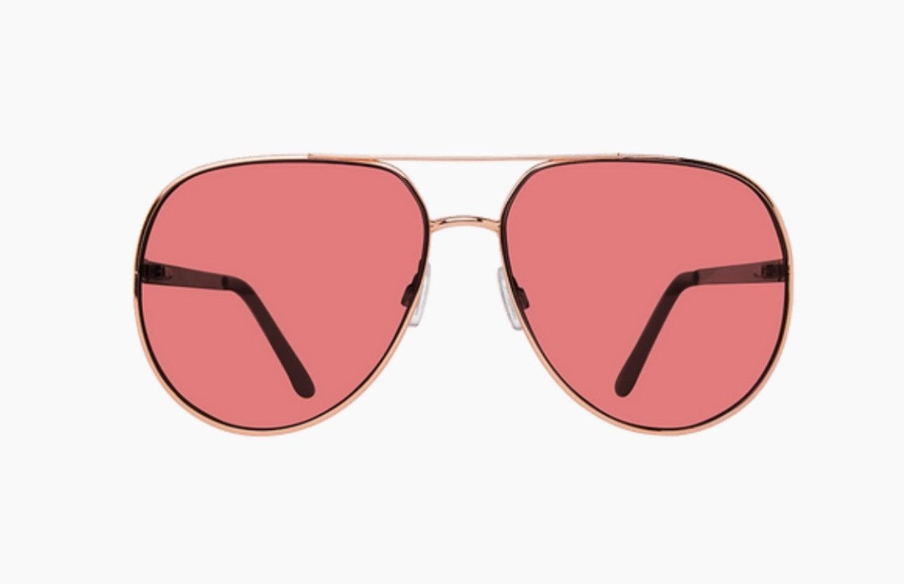 Steve Madden Steve Madden Aviator Pink & Gold Frame Sunglasses Size ONE SIZE - 11 Thumbnail