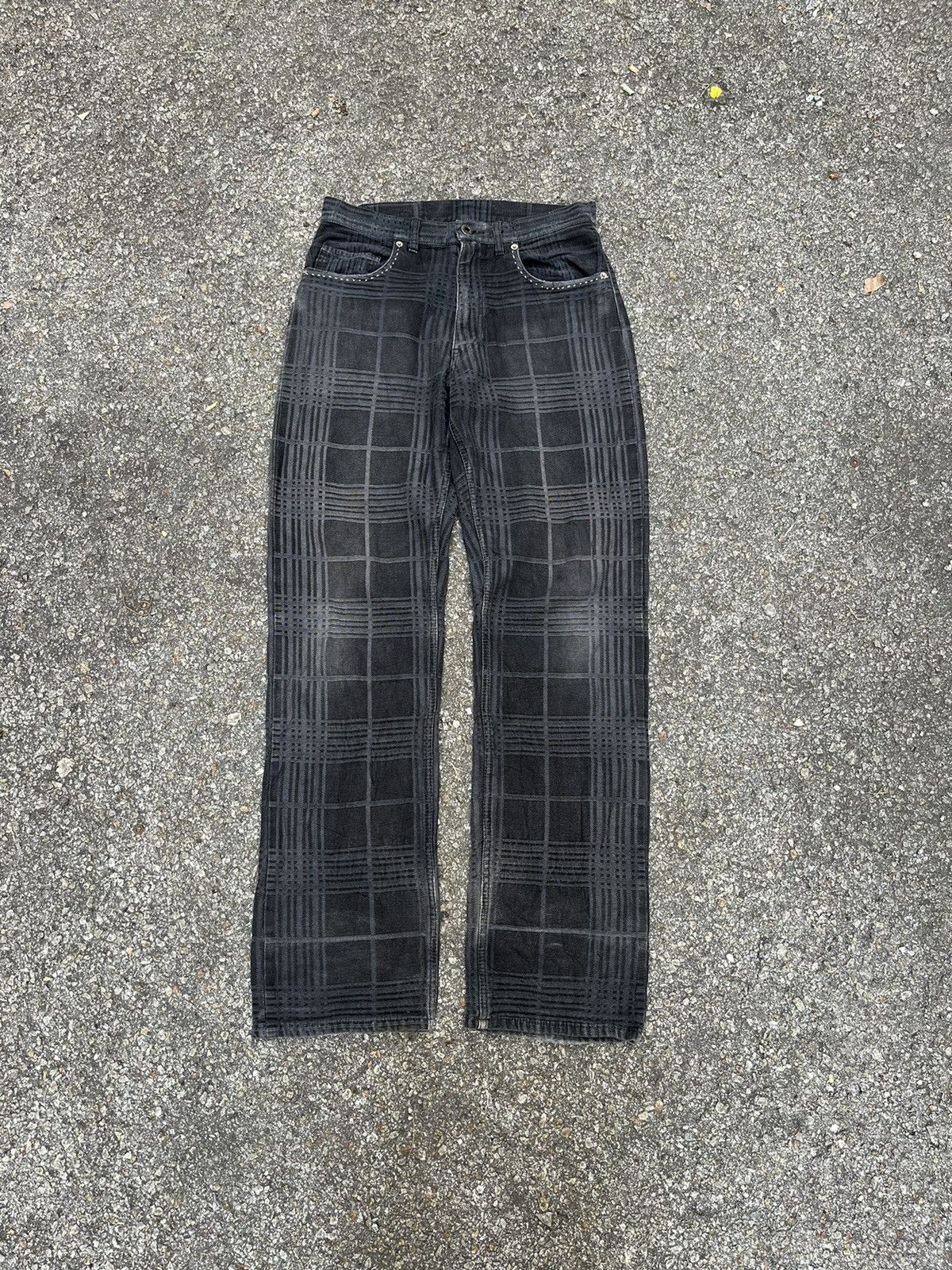 Japanese Brand PPFM Japanese Checkered Faded Black Pants Size US 30 / EU 46 - 1 Thumbnail
