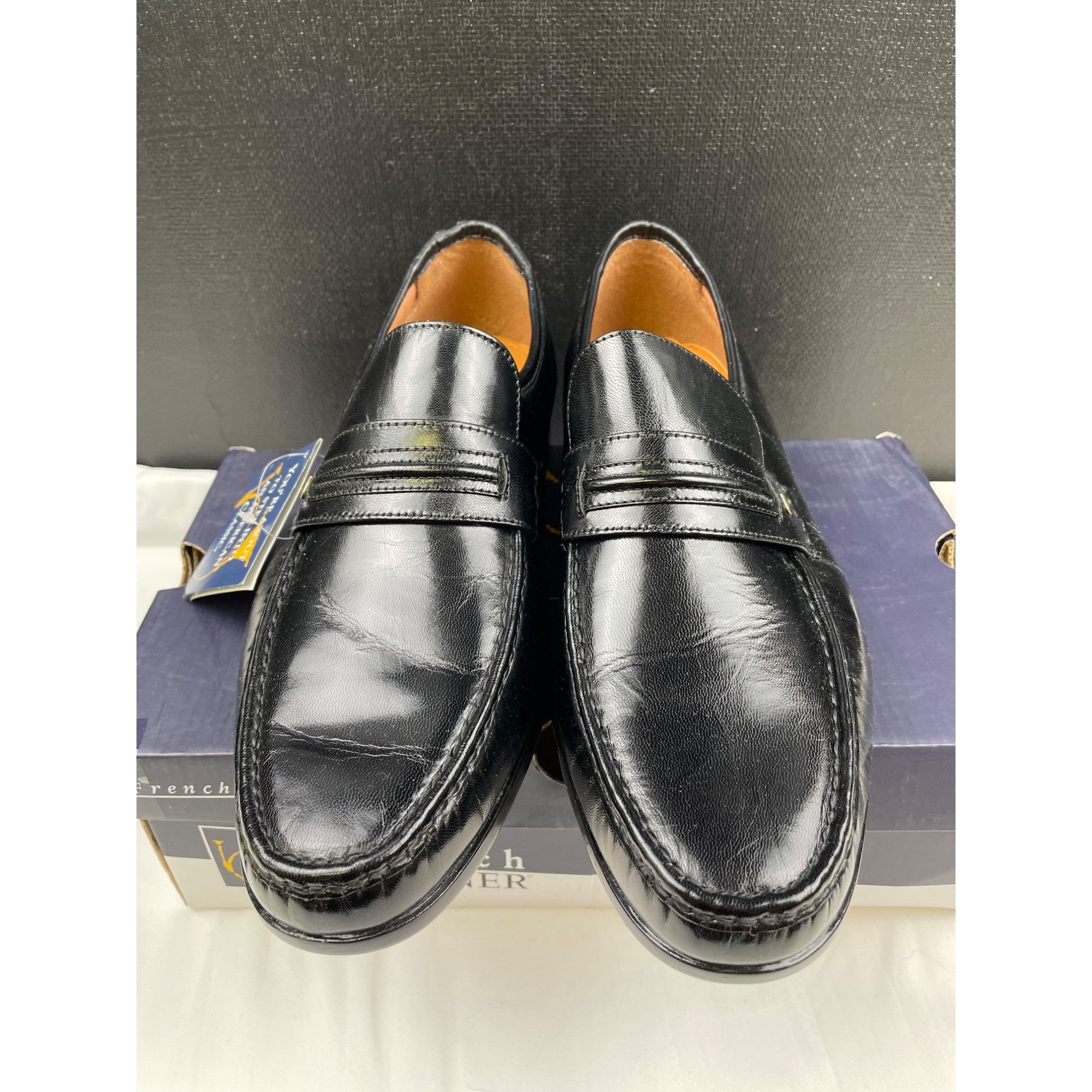Other French Shriner Men's Black Leather Shoes/ Loafers Size 12M S Size US 12 / EU 45 - 2 Thumbnail