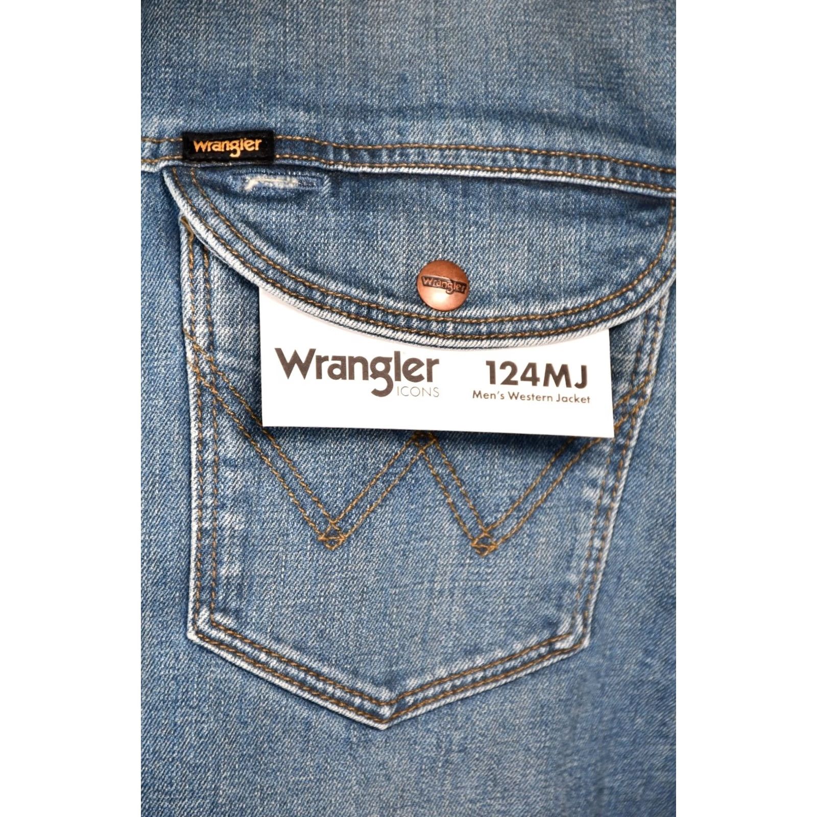 Wrangler WRANGLER 124MJ Men’s Sherpa Jacket Denim Western 2XL Blue Size US 39 - 6 Thumbnail