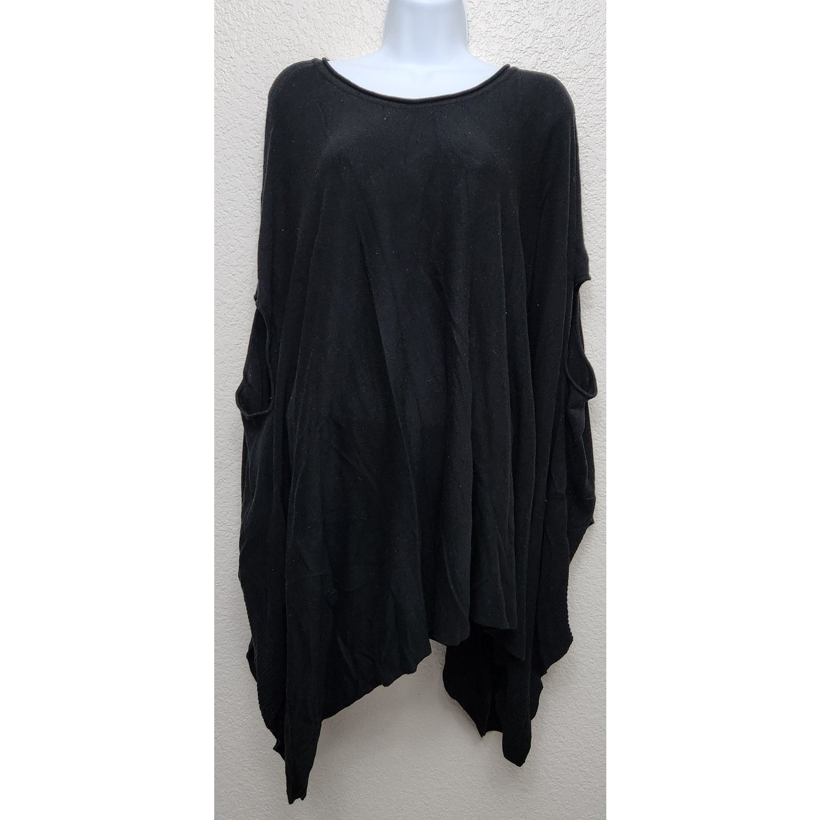Other Cato Black Round Neck Poncho Sweater One Size Flowy Size ONE SIZE - 1 Thumbnail