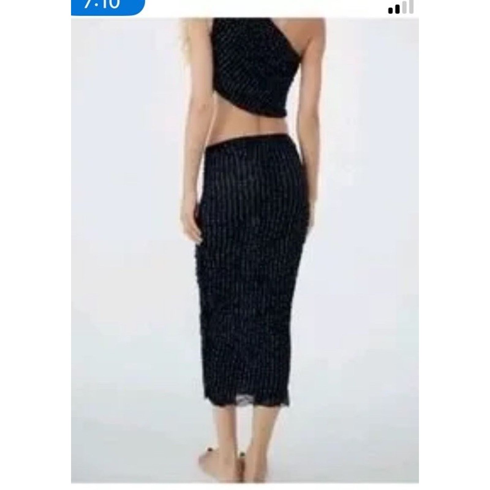 Zara Zara Black Tulle Rhinestones Mermaid Maxi Skirt Size S Siren Size 24" / US 00 / IT 34 - 9 Thumbnail