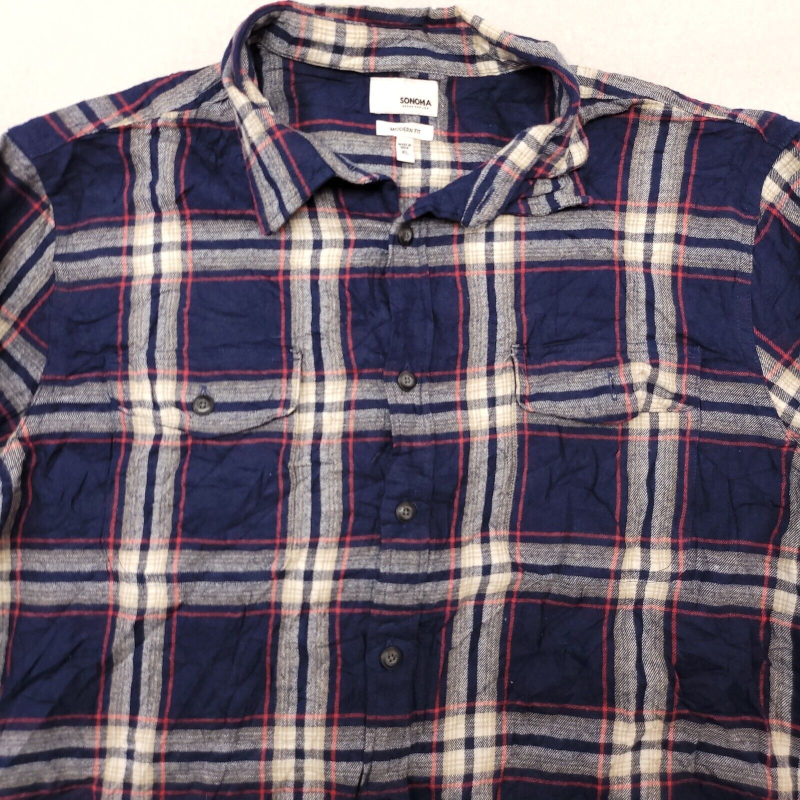 Sonoma Sonoma Tartan Flannel Button Up Shirt Men Size XL Blue White Size US XL / EU 56 / 4 - 1 Thumbnail