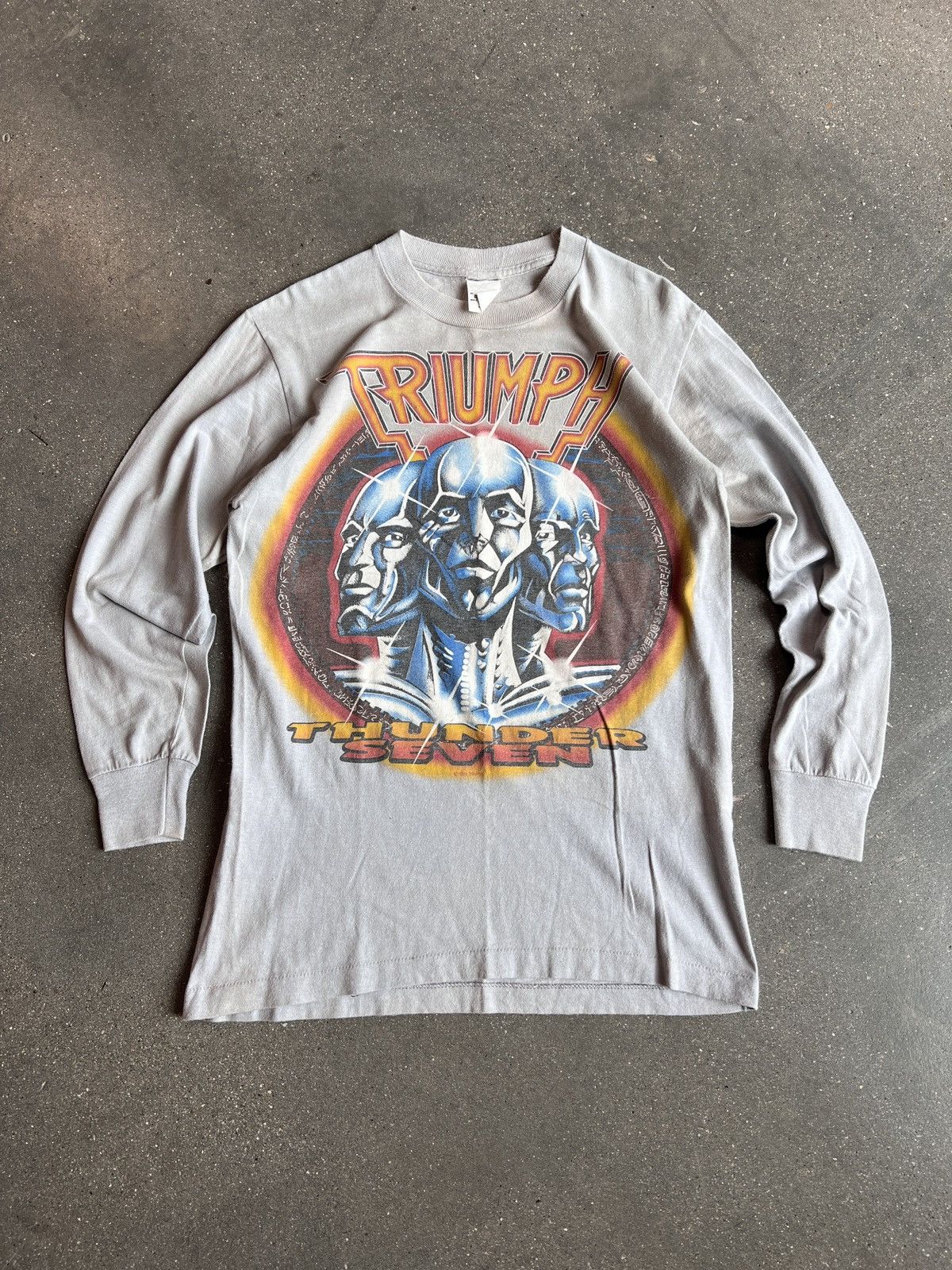 Vintage 80s Triumph Thunder Seven Tour T-Shirt Grey | Grailed