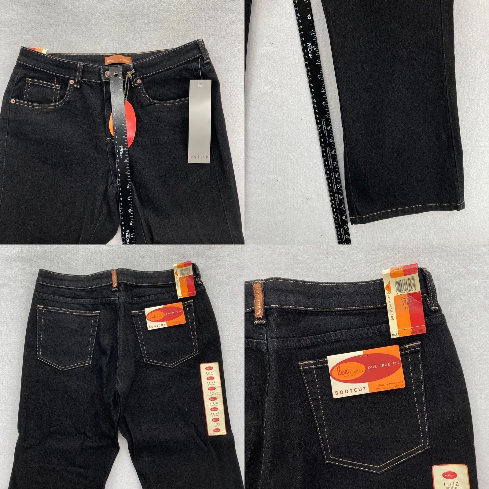 Lee Lee One True Fit Jeans Women's 11/12P Petite Bootcut Stretch Dark Wash Blue denim jean Size 32" / US 10 / IT 46 - 8 Thumbnail