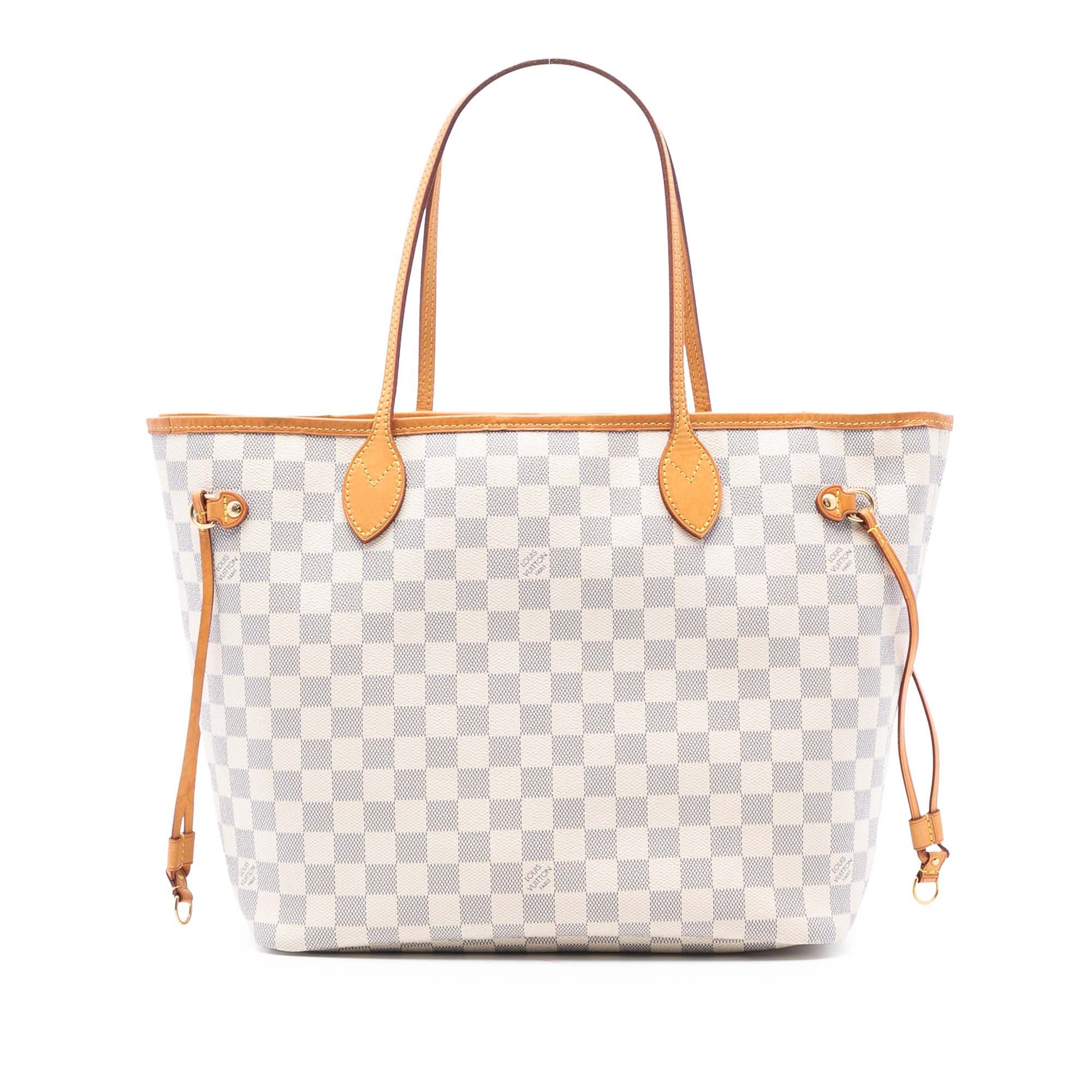 Louis Vuitton Damier Azur Neverfull Mm in White, Women's