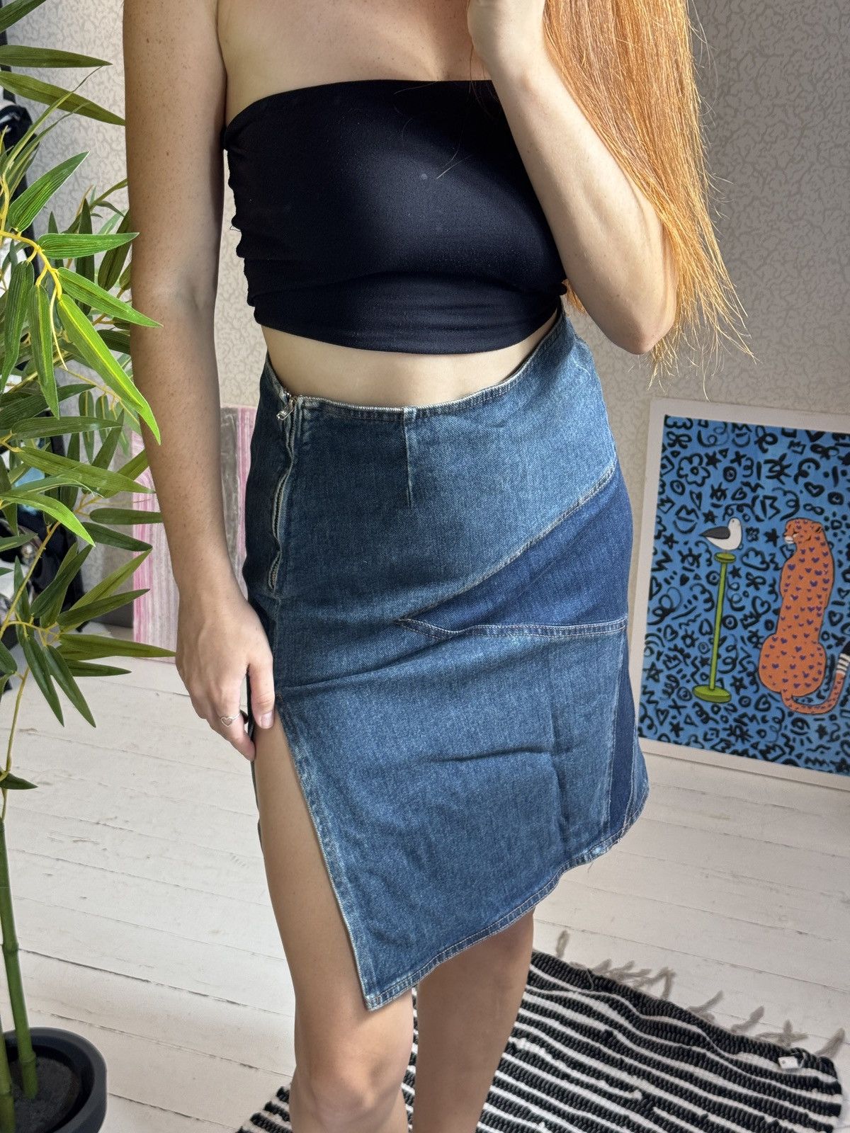 Moschino VINTAGE MOSCHINO 2000s STAR MIDI DENIM SKIRT Size 28" / US 6 / IT 42 - 9 Thumbnail