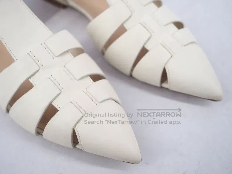 Dior Dior White Pointed Roman Flat Shoes Size US 6 / IT 36 - 3 Thumbnail