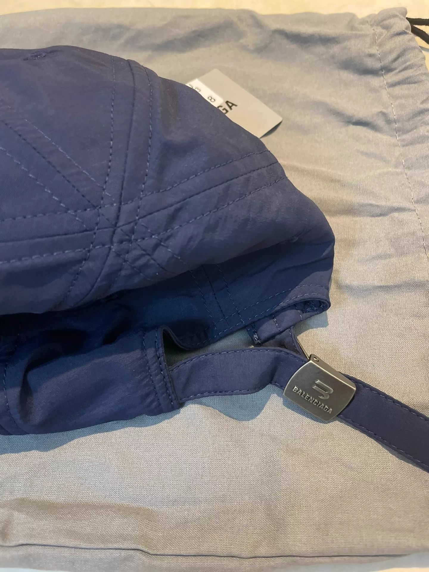 Balenciaga Balenciaga Nylon Dark Blue Slouch Cap L Size ONE SIZE - 3 Thumbnail