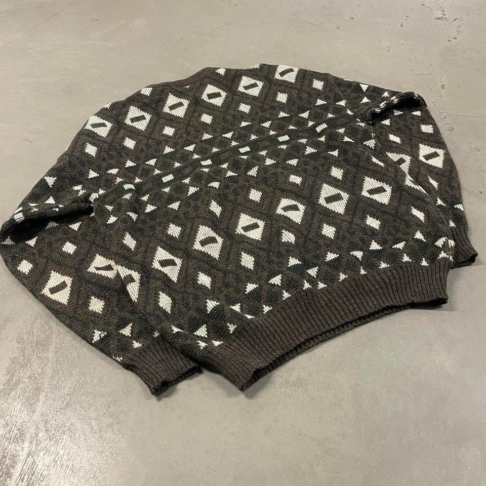 Vintage vintage patterned sweater Size US XL / EU 56 / 4 - 2 Thumbnail