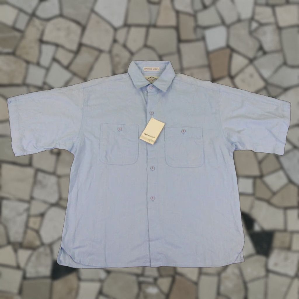 Levi's VINTAGE Levi's Shirt Mens M Blue Diamond Label Button-Up Camp Casual Cotton Size US M / EU 48-50 / 2 - 1 Thumbnail