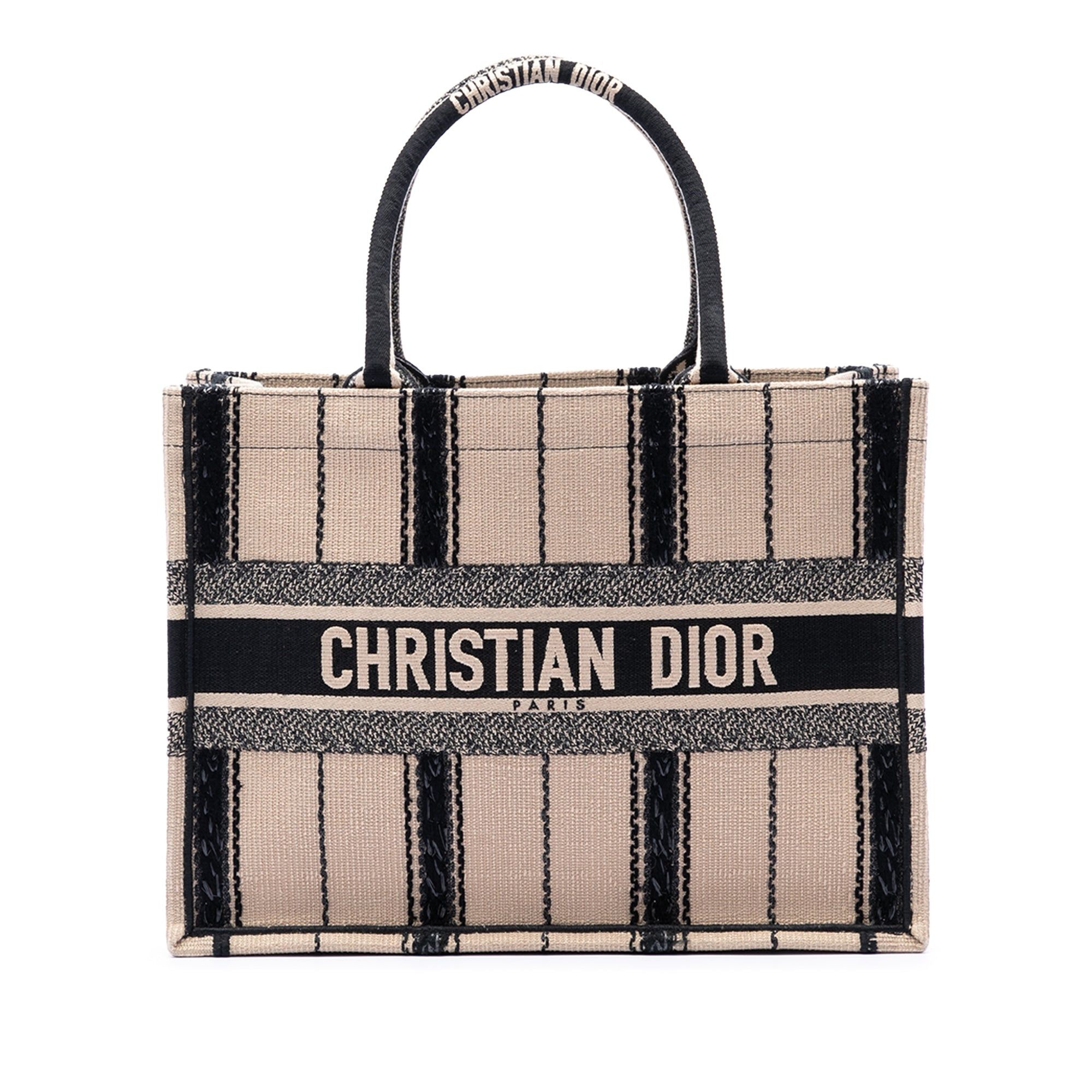 Dior Medium Embroidered Canvas Bayadere Book Tote Size ONE SIZE - 1 Thumbnail