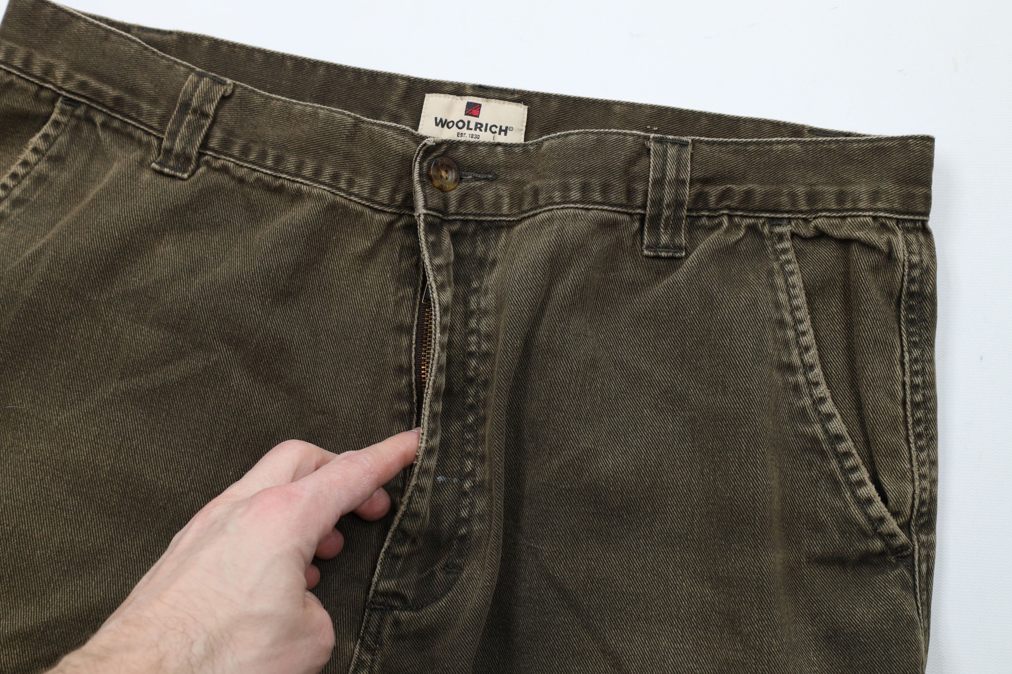 Vintage × Woolrich Woolen Mills Vintage 90s Woolrich Wide Leg Denim Cargo Jeans Pants Brown Size US 34 / EU 50 - 8 Thumbnail