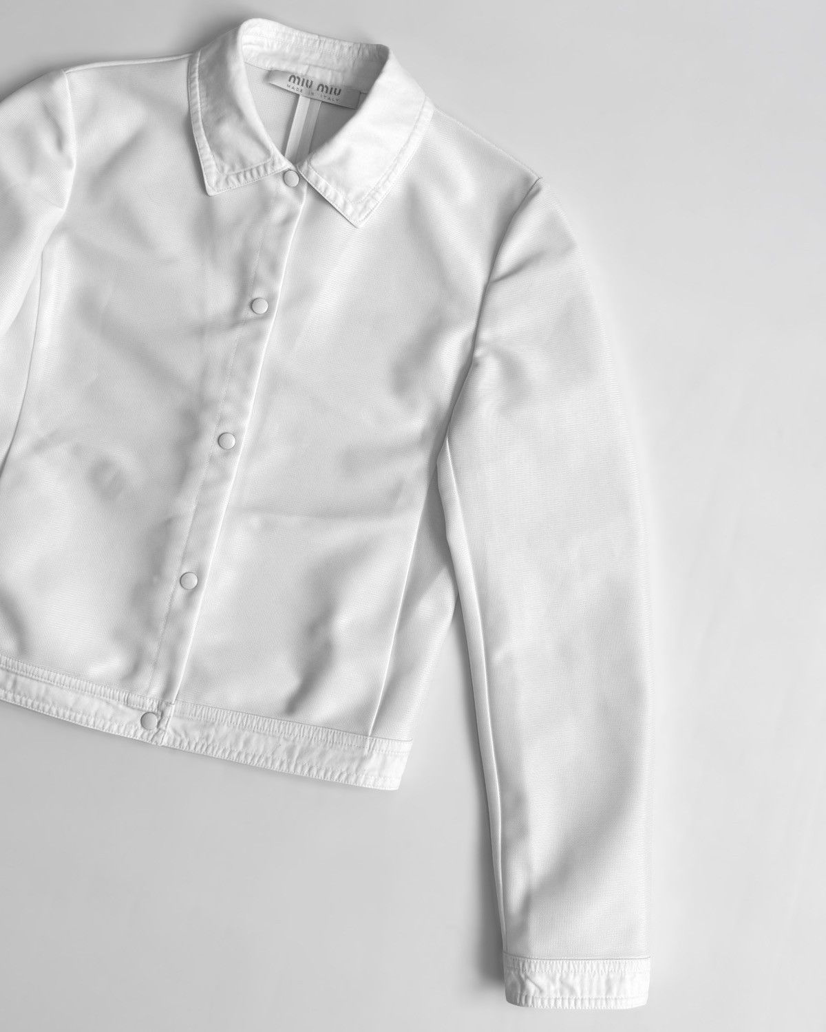 Miu Miu 00s Miu Miu Archive Collared SnapBack Mesh Cropped Jacket Size S / US 4 / IT 40 - 6 Thumbnail