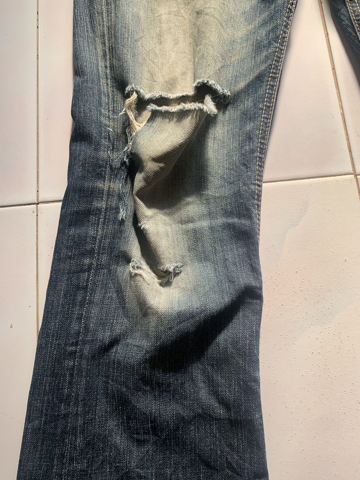 Edwin × Japanese Brand VINTAGE EDWIN 512 FLARE SELVEDGE DENIM JAPAN DISTRESSED Size US 32 / EU 48 - 3 Thumbnail