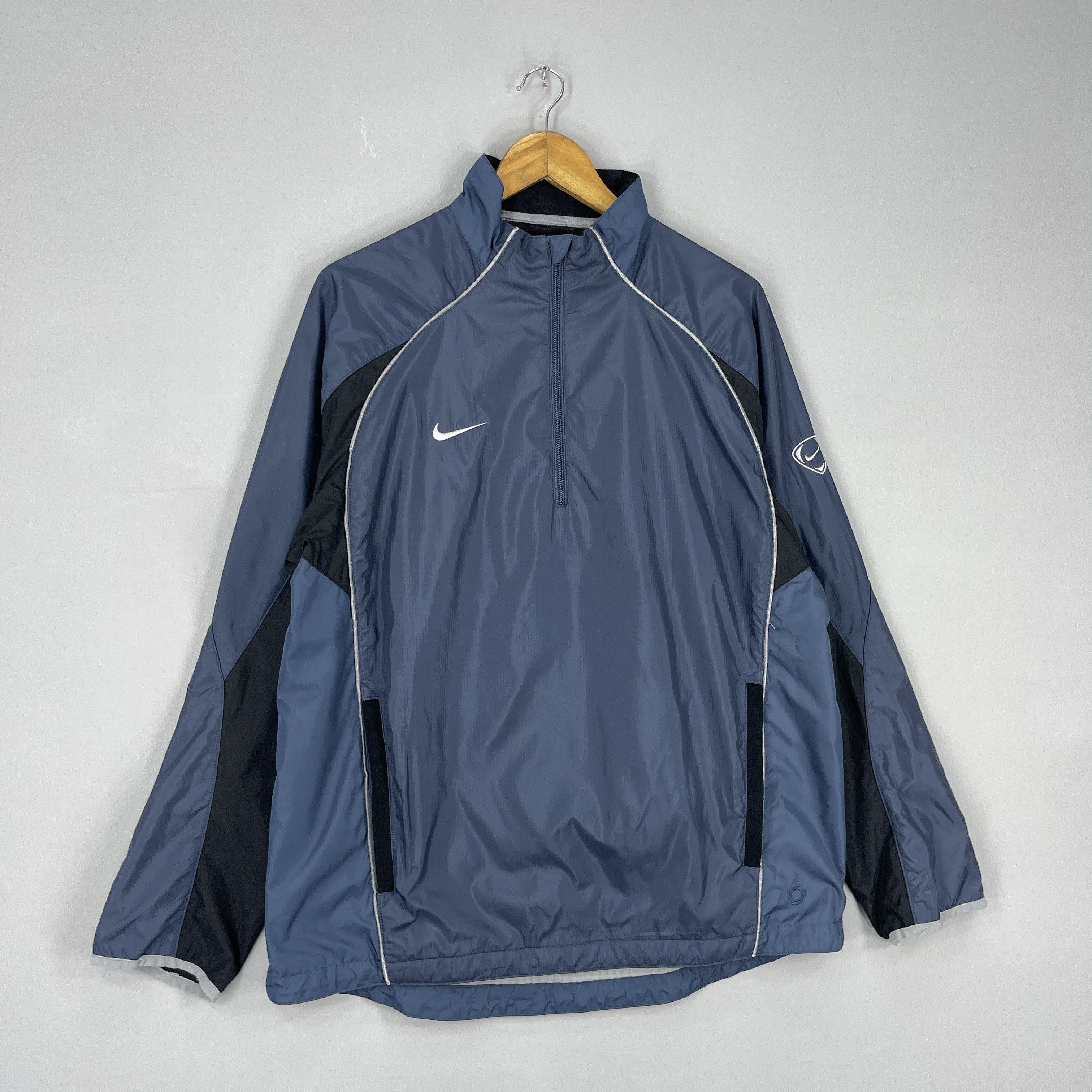 Nike Vintage NIKE Swoosh Jacket Half Zipper Windbreaker Size US L / EU 52-54 / 3 - 4 Thumbnail