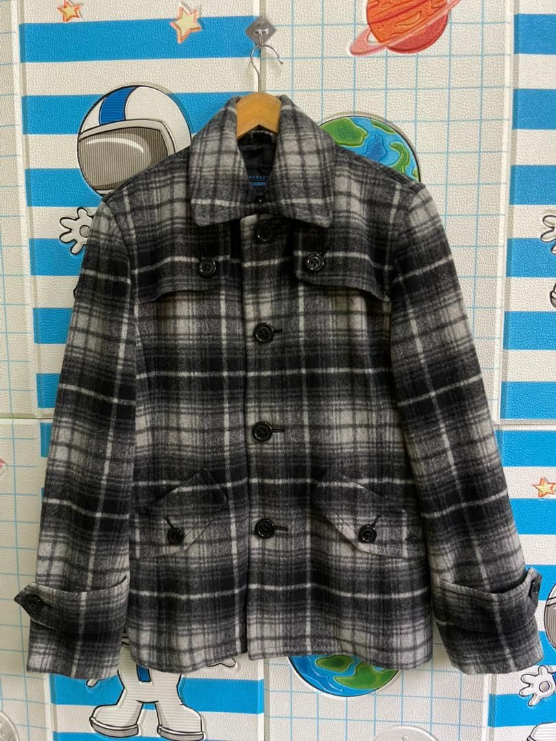 Burberry Burberry London Blue Label Plaid Wool Blend Jacket Size US L / EU 52-54 / 3 - 1 Thumbnail