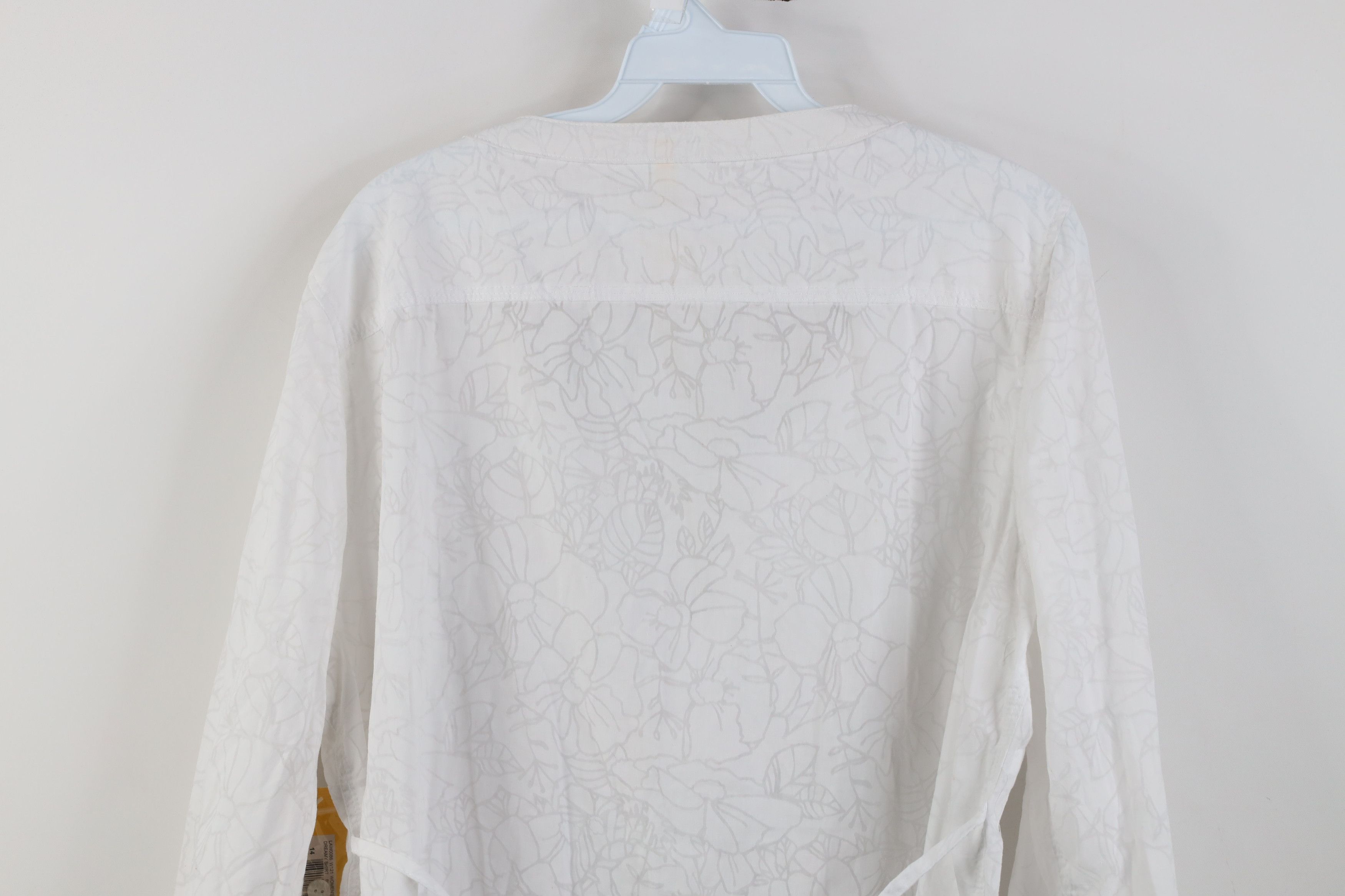 Vintage New Lole Print Flower Ruffled Dreamy Button Shirt White Size XL / US 12-14 / IT 48-50 - 15 Thumbnail