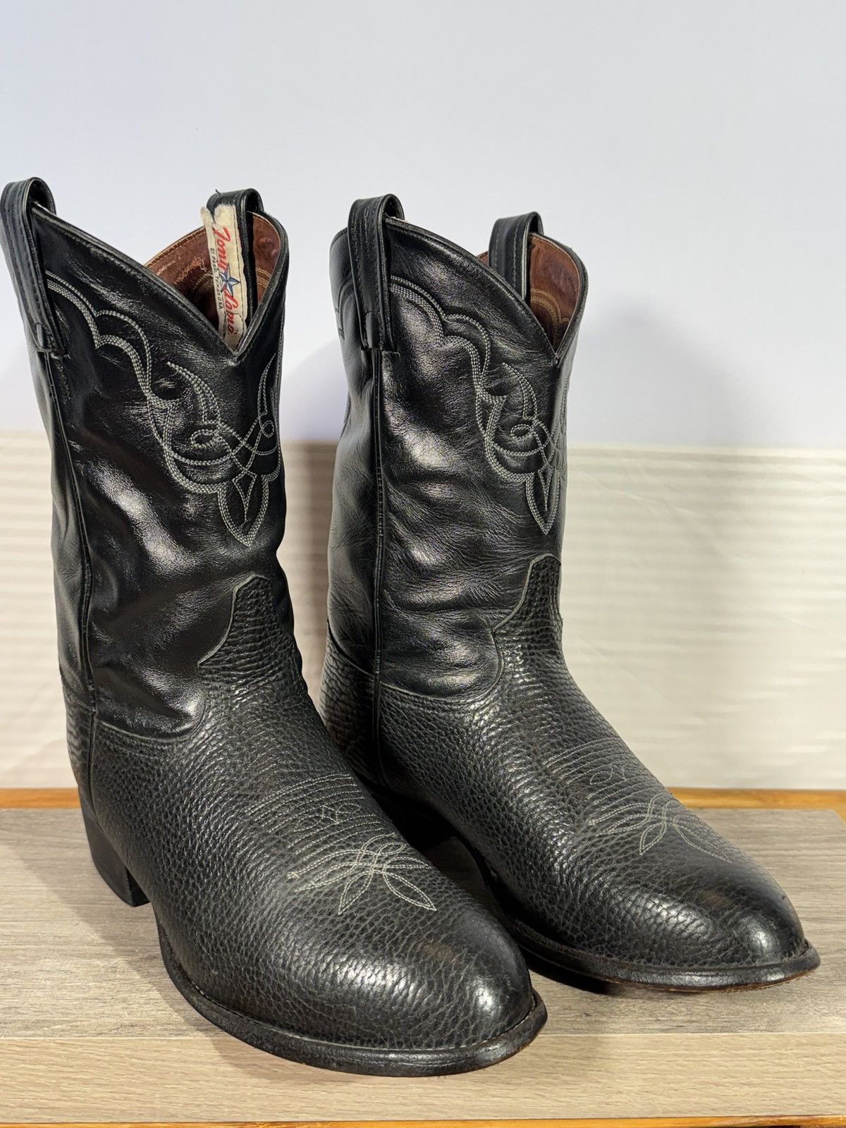 Tony Lama Black Bullhide Cowboy Boots Vintage Tony Lama Men main image 2