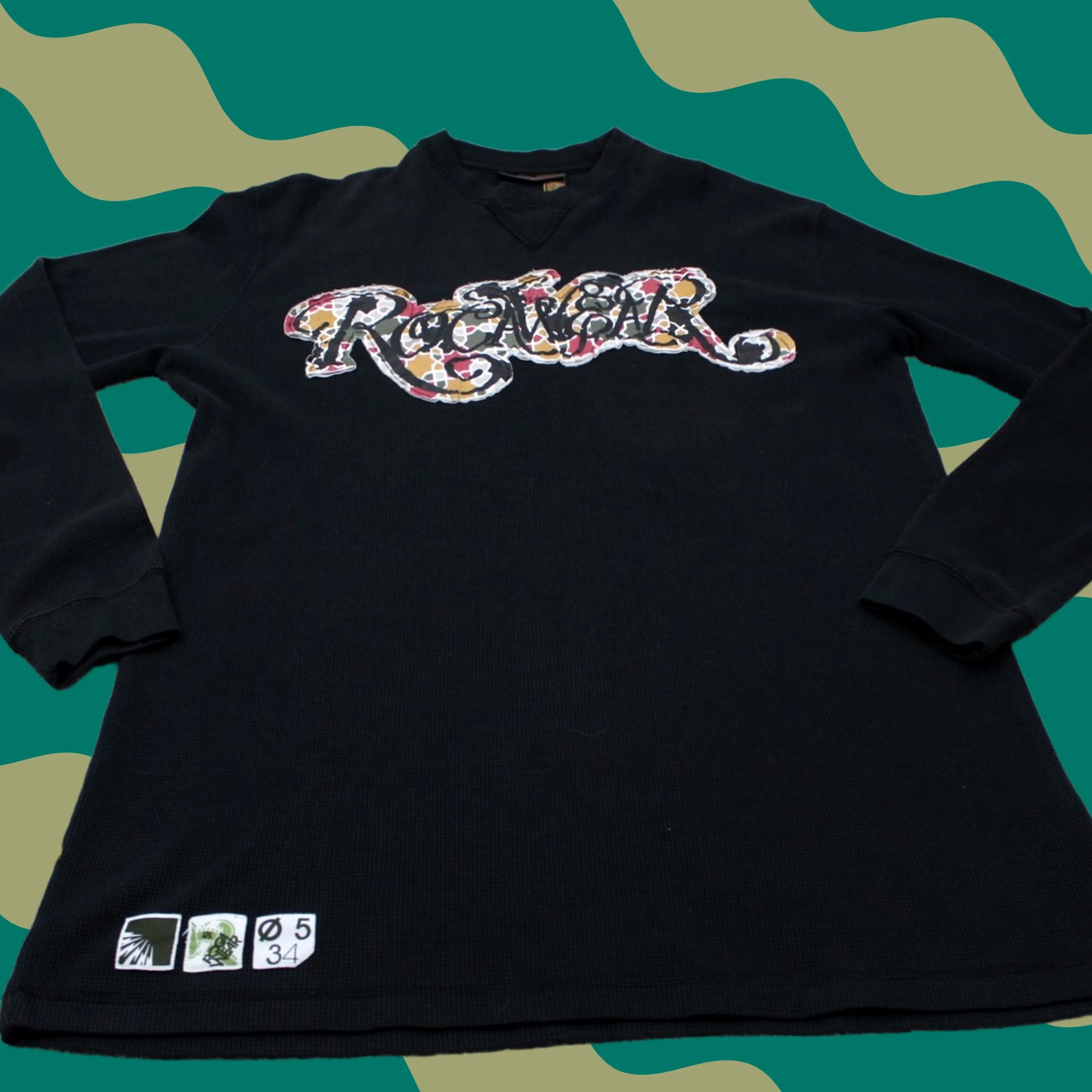 Rocawear Rocawear Shirt Mens 2XL XXL Black Waffle Knit Cotton/Poly Long Sleeve Pullover Shirt Size US XXL / EU 58 / 5 - 1 Thumbnail