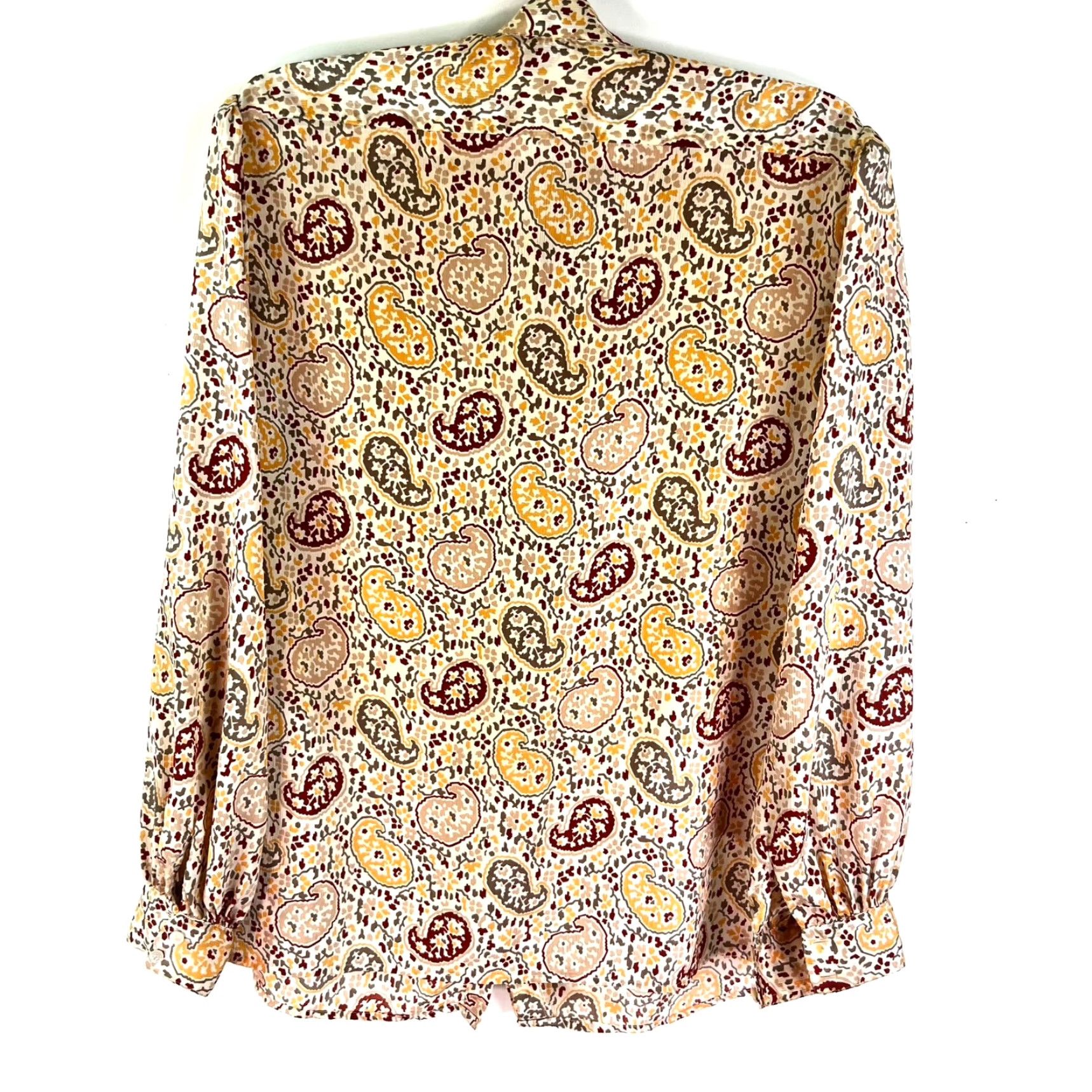 Liz Claiborne Liz Claiborne Paisley Floral Button Blouse Womens Size 14 Tan High Collar Size XL / US 12-14 / IT 48-50 - 7 Thumbnail