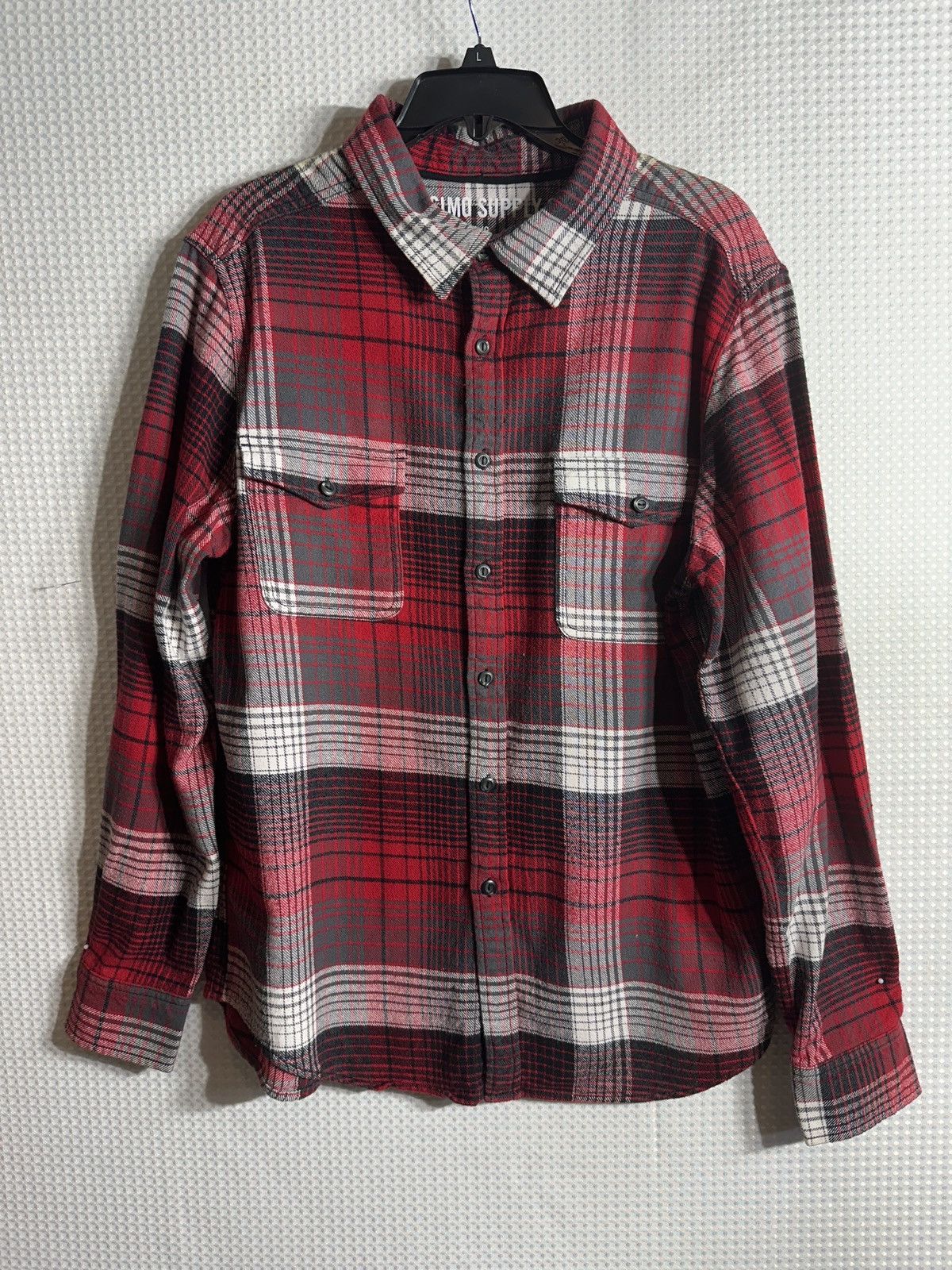 Mossimo Mossimo Supply Co. Red Flannel Plaid Shirt Size US L / EU 52-54 / 3 - 1 Thumbnail