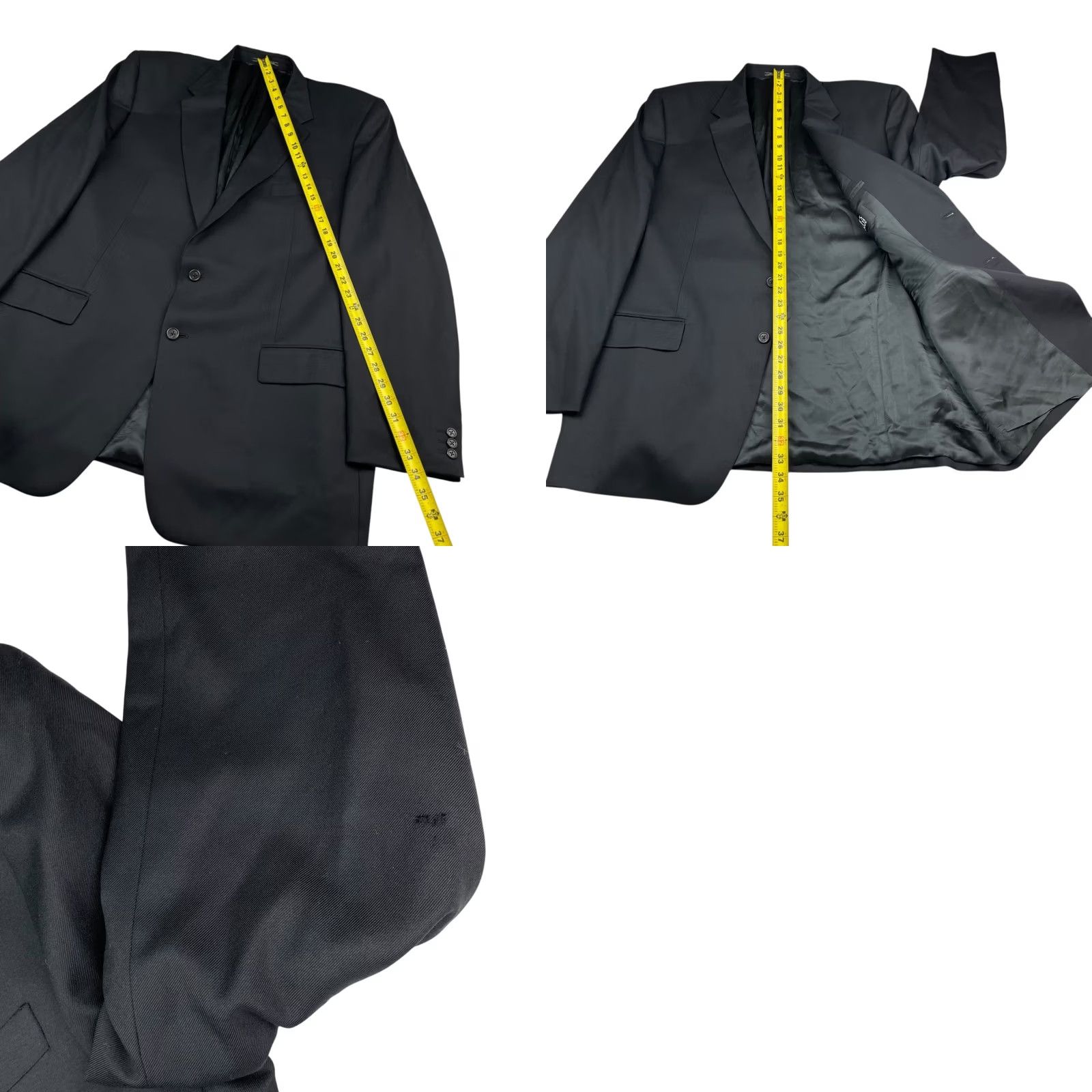 Corneliani Corneliani Men Blazer Black 100% Wool 2-Button Italy 48L US 58 EU Size 48R - 9 Thumbnail