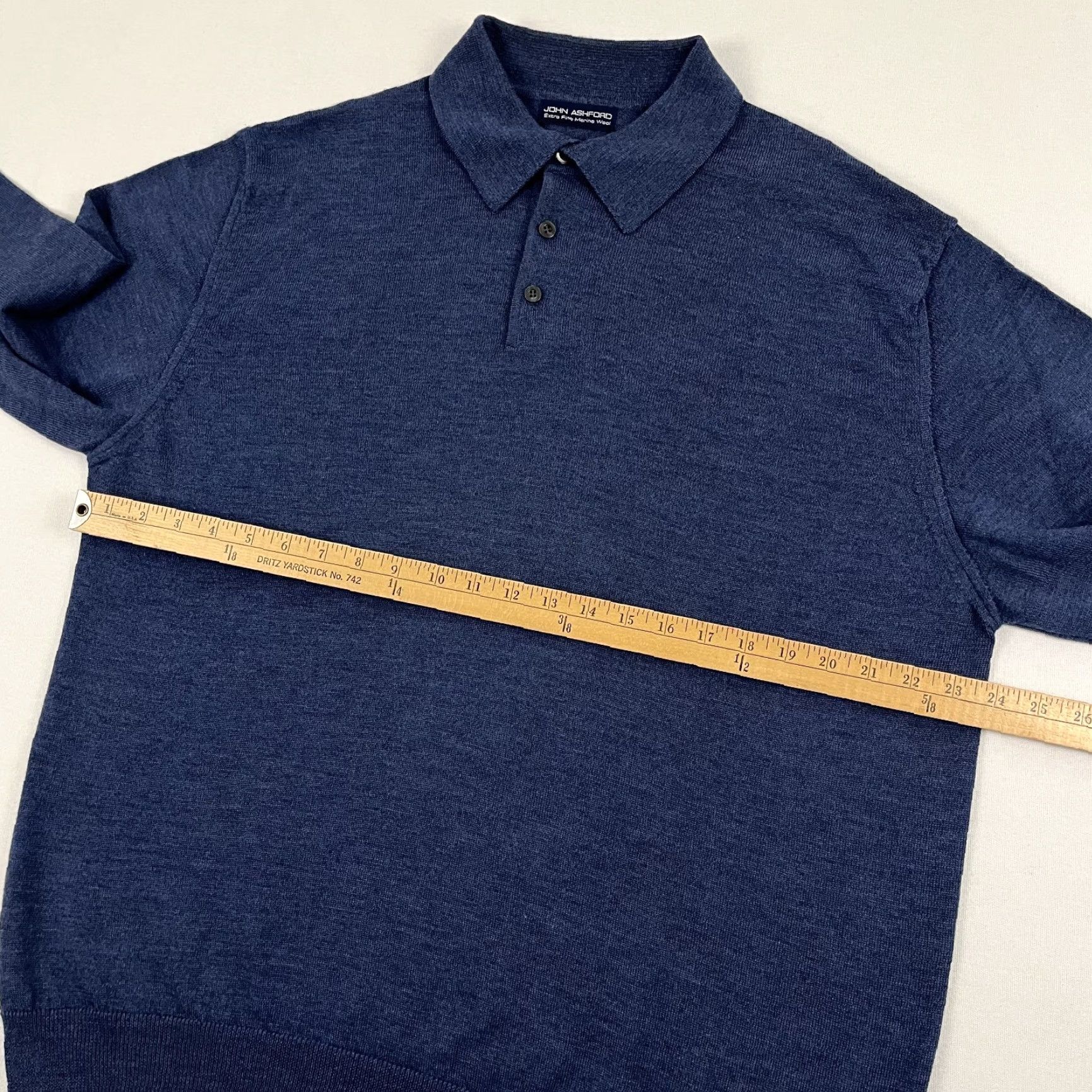 Vintage VINTAGE John Ashford Sweater Polo Mens XL Merino Wool Blue Jumper Academia Old Money VTG Size US XL / EU 56 / 4 - 4 Thumbnail