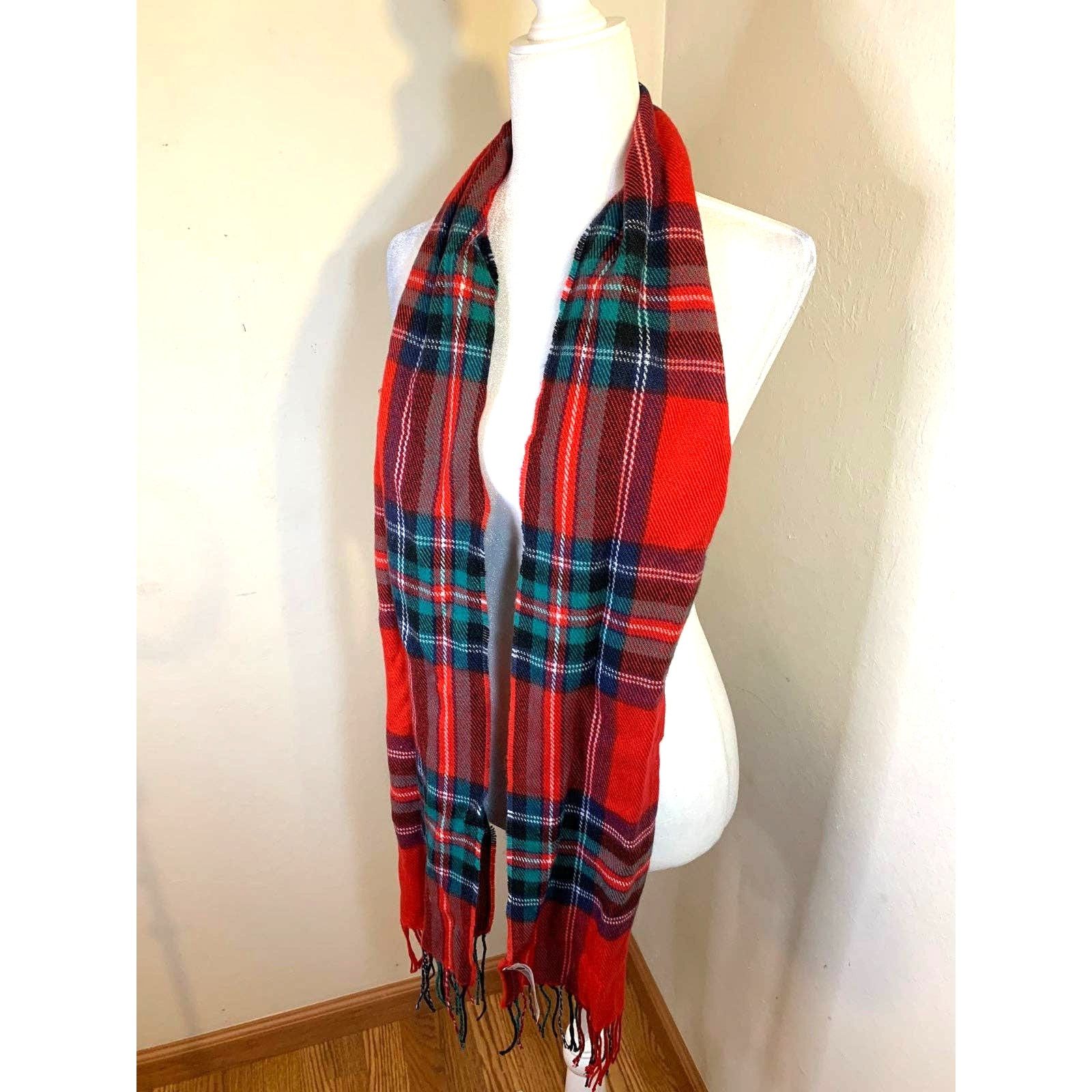 Old Navy Old Navy Red Plaid Scarf Size ONE SIZE - 2 Thumbnail