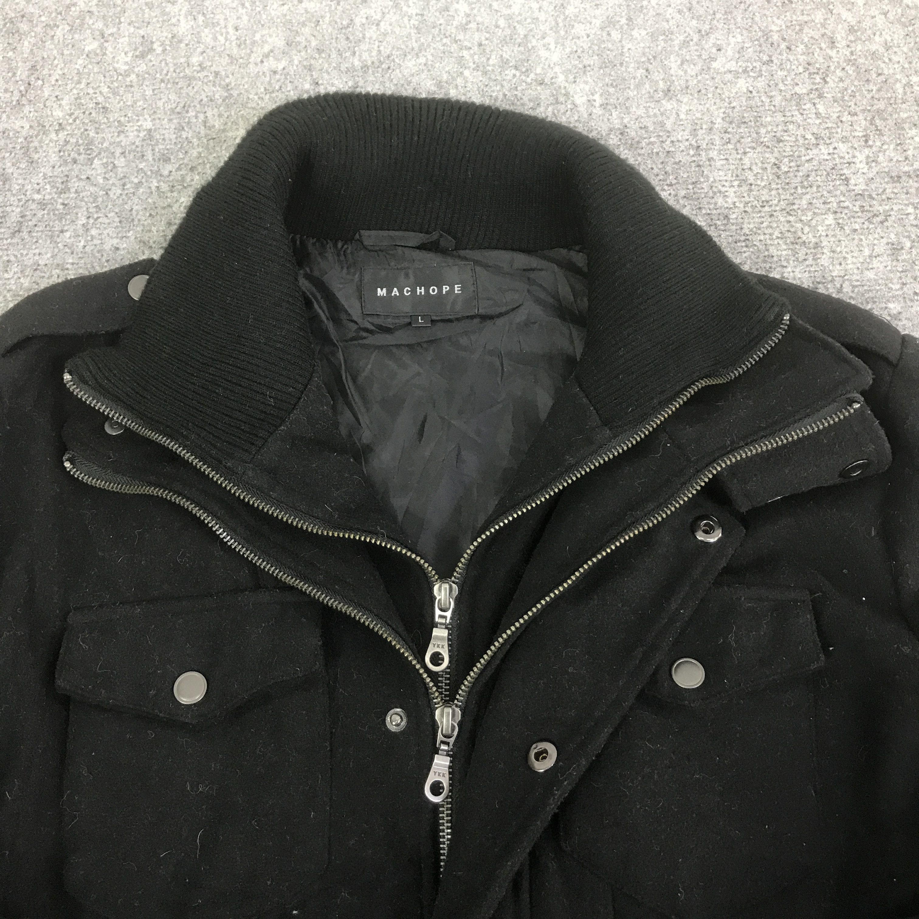 Japanese Brand MACHOPE DOUBLE ZIPPER WOOL JACKET K128B3 Size US L / EU 52-54 / 3 - 8 Thumbnail