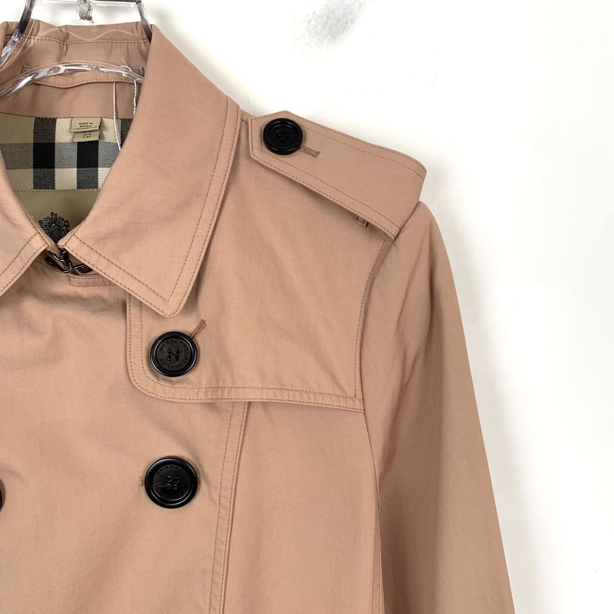 Burberry Burberry Brown Cotton Double-Breasted Trench Coat with Belt Size M / US 6-8 / IT 42-44 - 7 Thumbnail