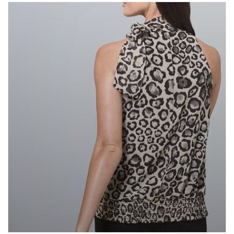 White House Black Market White House Black Market Leopard Halter Tie Neck Top Small Size S / US 4 / IT 40 - 2 Thumbnail