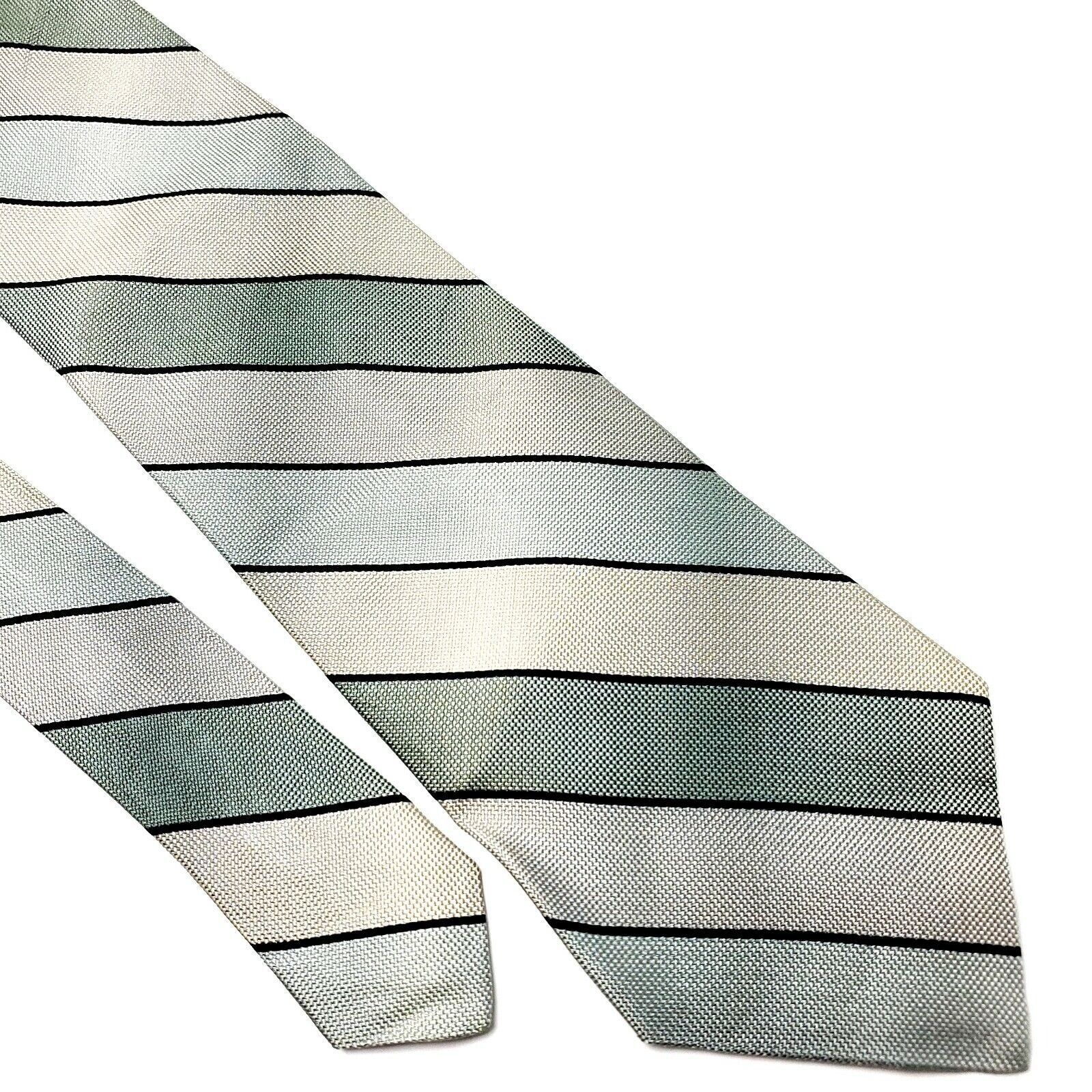 Dior Dior Signature Silk Tie Green Woven Striped Short Wide Size ONE SIZE - 1 Thumbnail