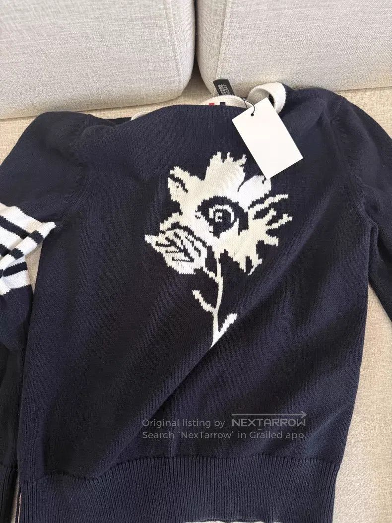 Thom Browne Thom Browne Color-Blocked Floral Open Cardigan Jacket Size US XXS / EU 40 - 2 Thumbnail