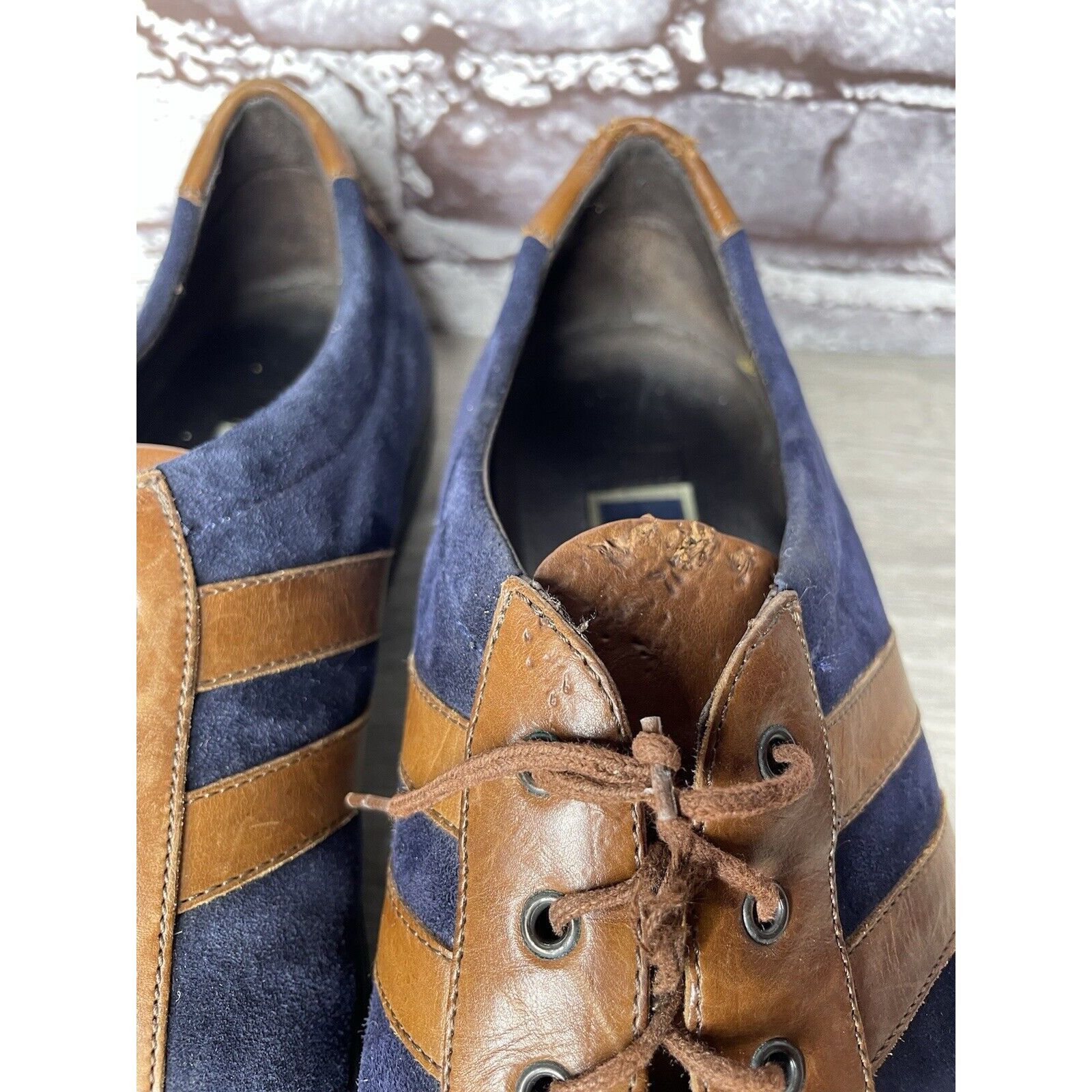Cole Haan Bragano Blue Suede Brown Leather Bicycle Casual Lace Shoes M Size US 9.5 / EU 42-43 - 20 Thumbnail
