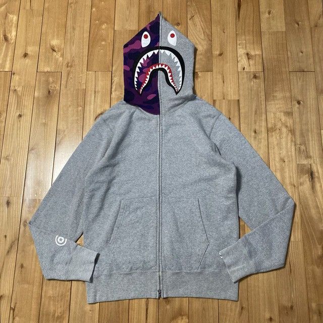 Bape BAPE Purple Camo Shark Full Zip Hoodie a bathing ape Size US L / EU 52-54 / 3 - 2 Thumbnail