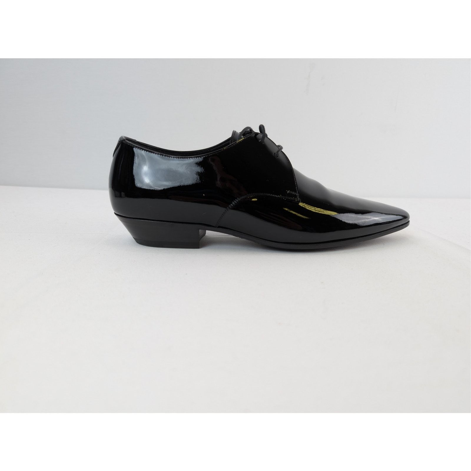 Saint Laurent Paris o1rshd Leather Lace Ups Shoe boots in Black Size US 7 / EU 40 - 4 Thumbnail