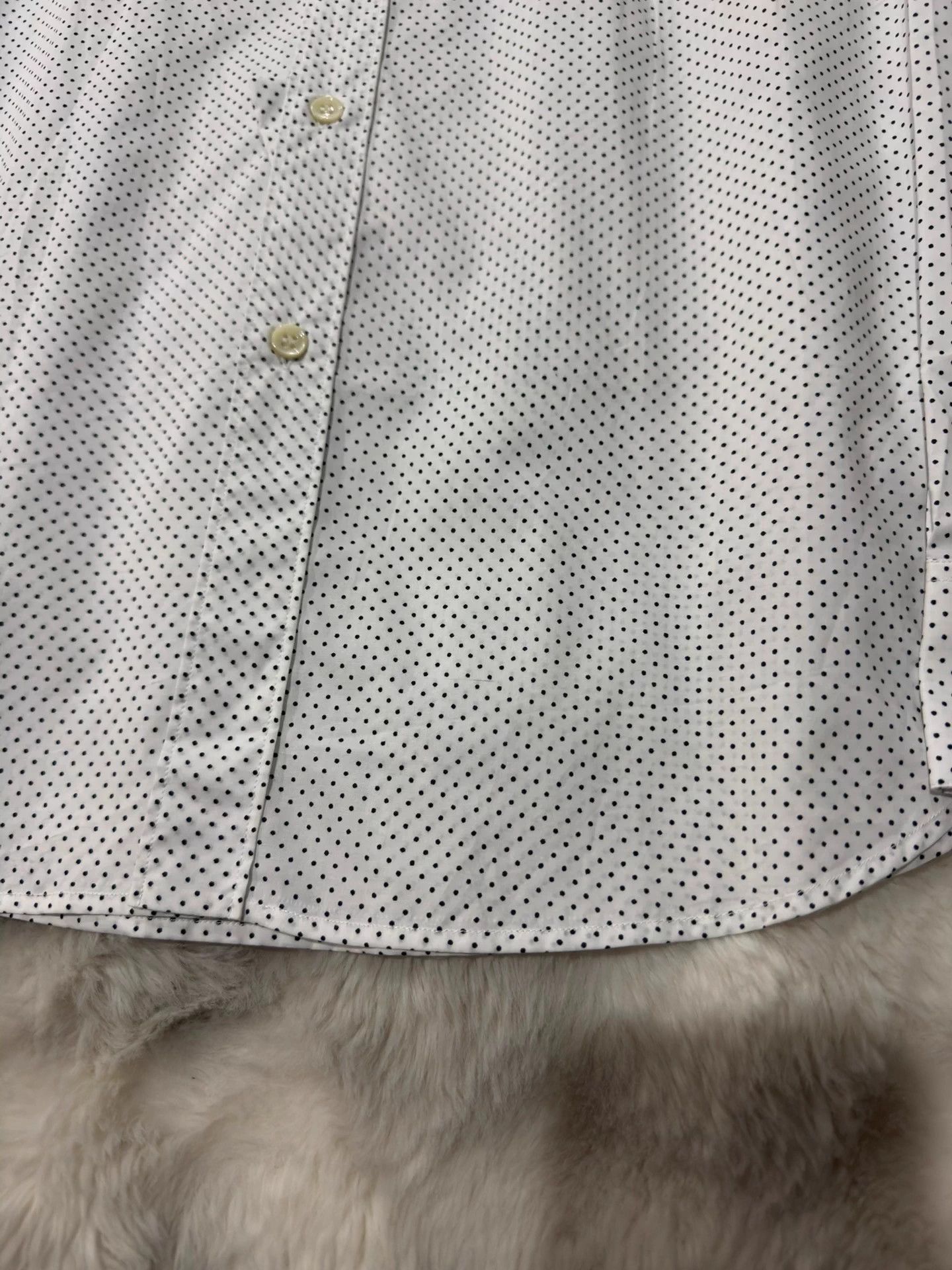 Saint Laurent Paris Saint Laurent Hedi Slimane Men's White Polka Dot Shirt 39 Size US XXS / EU 40 - 8 Thumbnail