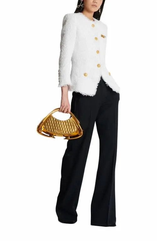 Balmain o1s1wg111225 Size:OS/Jolie Madame Quilted Bag in Golden Size ONE SIZE - 5 Thumbnail