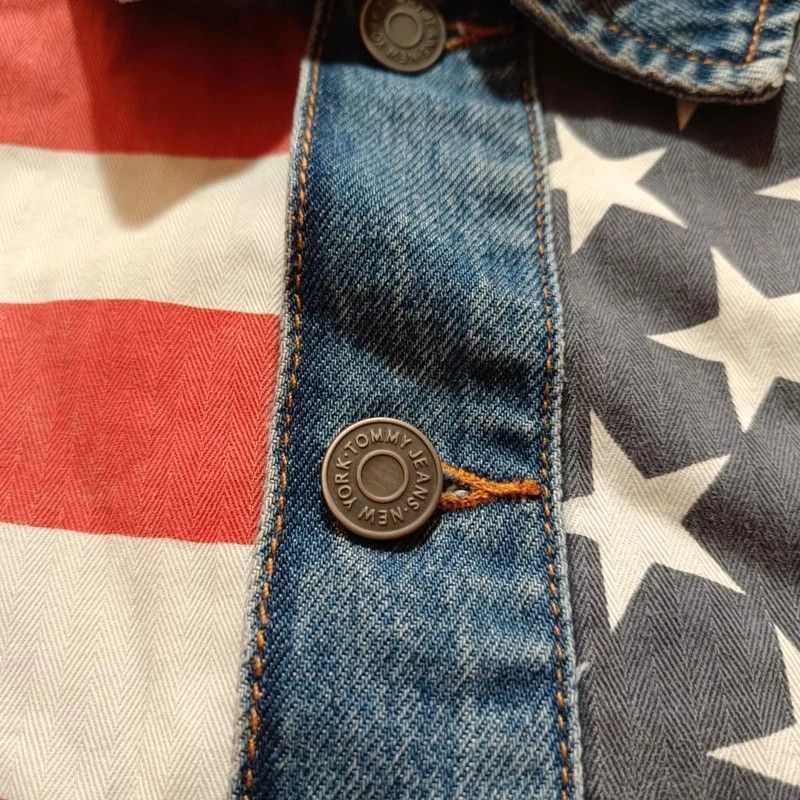 Tommy Hilfiger Tommy Hilfiger Jeans Denim Jacket Trucker USA Flag Size S Size S / US 4 / IT 40 - 5 Thumbnail