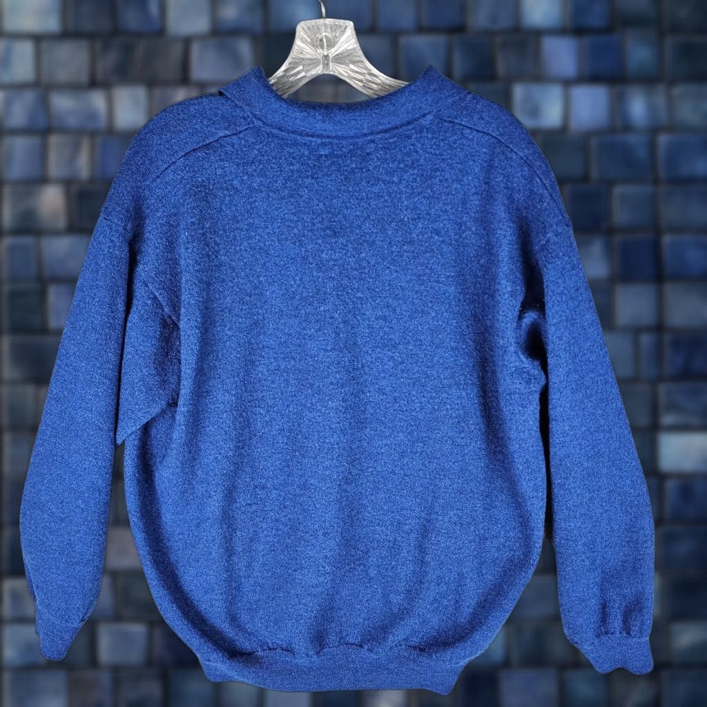 Vintage Toscano Polo Sweater 2XT Knit Pure Wool Long Sleeve Popover Men ...
