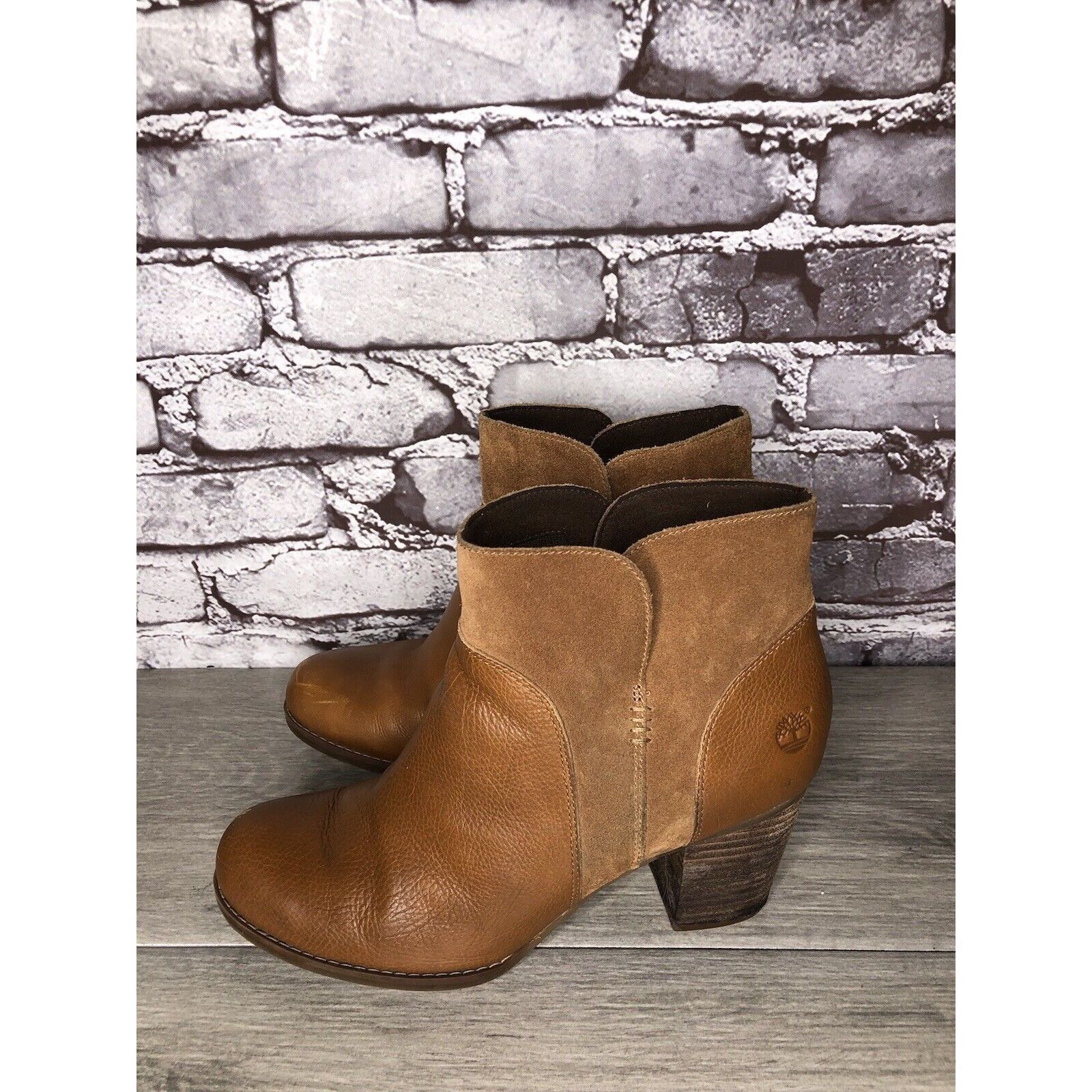 Timberland Timberland A1623 A0560 Brown Leather Suede Heel Booties Boot Size US 8 / IT 38 - 22 Thumbnail