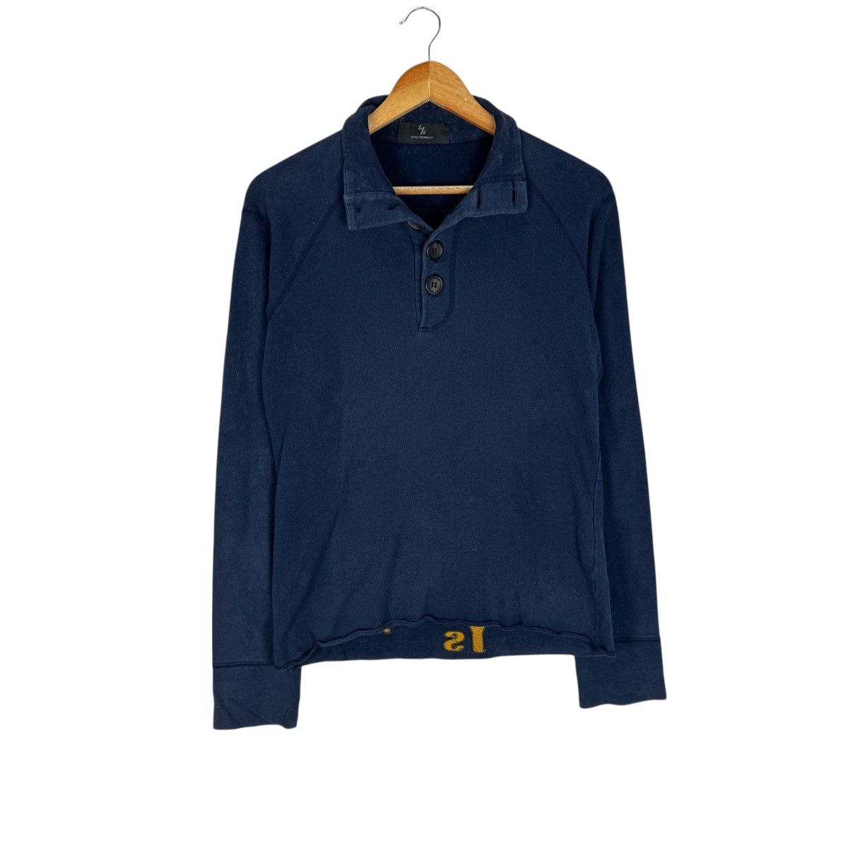 Yohji Yamamoto ☀️YOHJI YAMAMOTO LONG-SLEEVE HALF BUTTON SWEATER Size US M / EU 48-50 / 2 - 2 Thumbnail