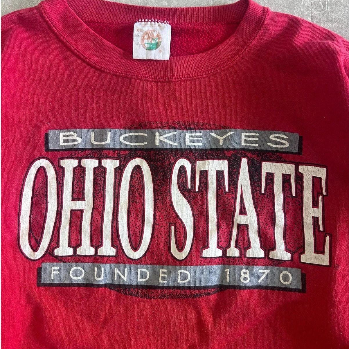 Vintage 90s Vintage Ohio State Buckeyes Red Crewneck Size XL Size US XL / EU 56 / 4 - 2 Thumbnail