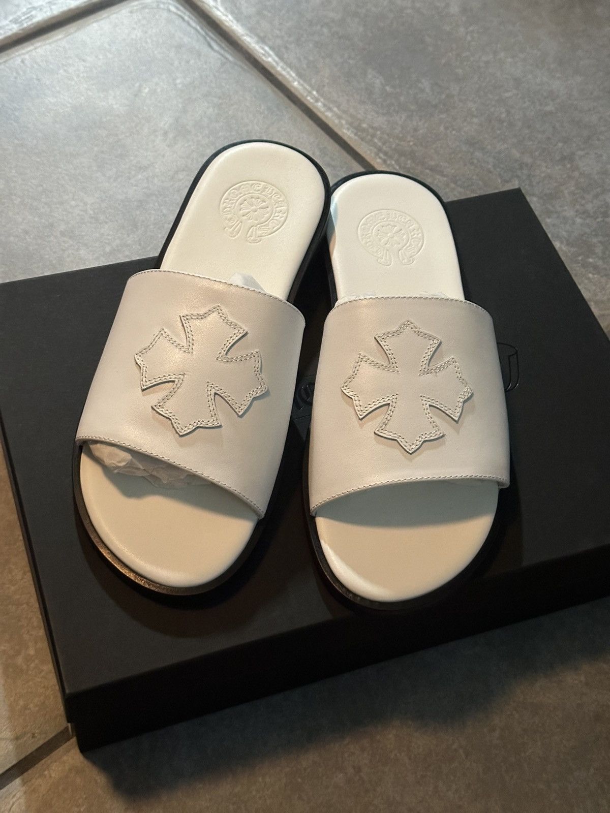 Chrome Hearts Chrome Hearts leather slides Size US 9 / EU 42 - 1 Thumbnail