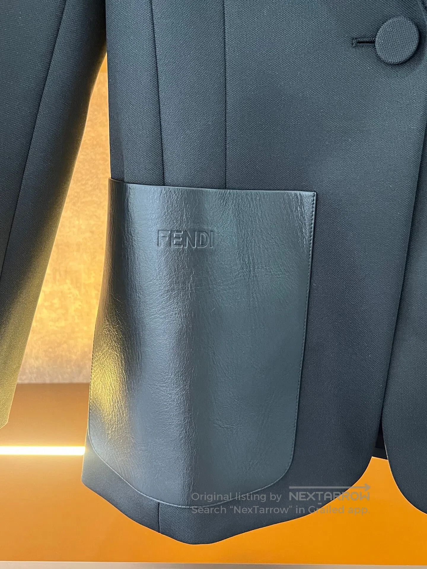 Fendi FENDI Blazer with leather patch pockets and repeating logo Size XS / US 0-2 / IT 36-38 - 3 Thumbnail
