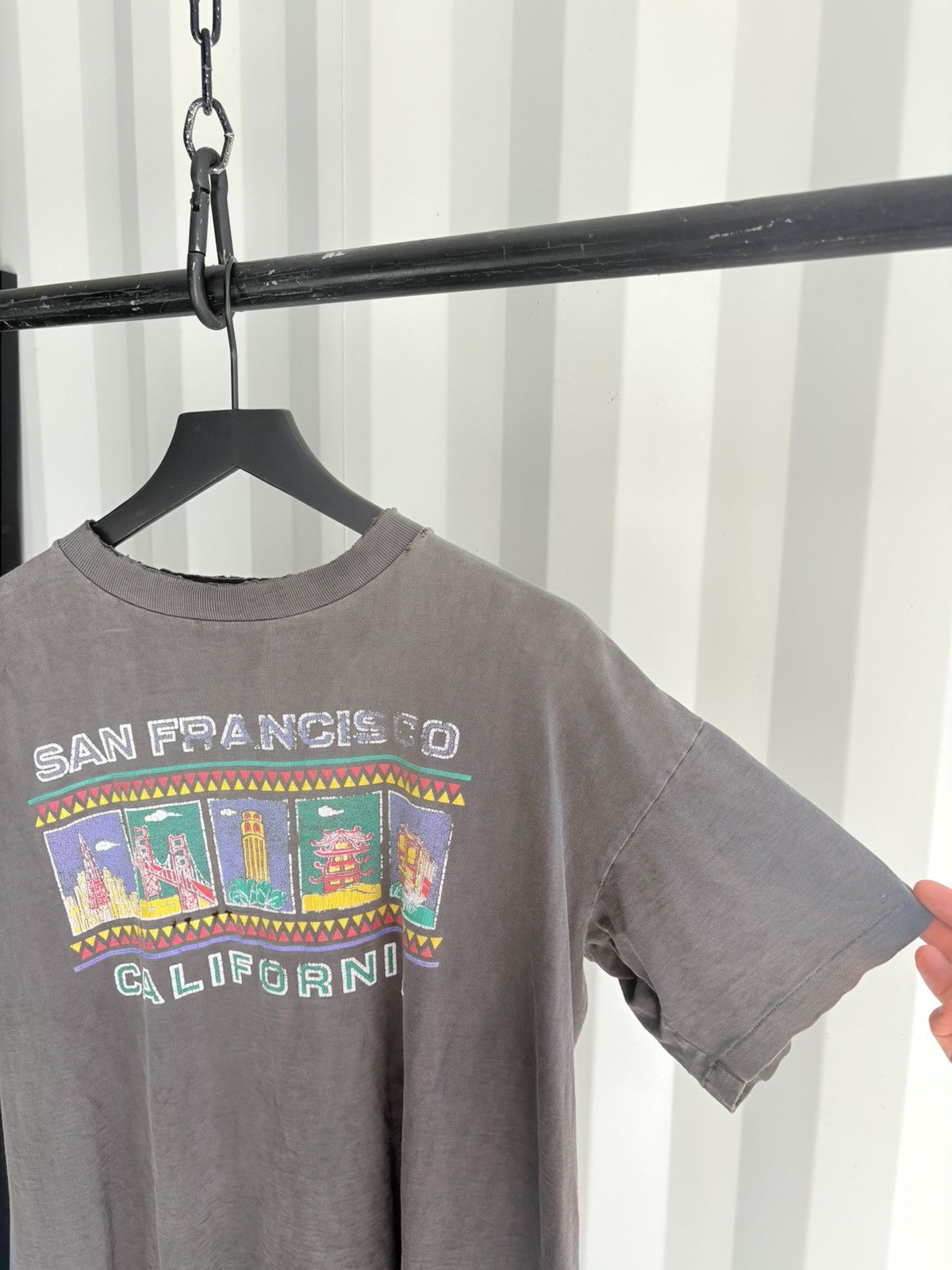 Vintage Vintage San Francisco Shirt Faded Distressed GRUNGE Size US XL / EU 56 / 4 - 3 Thumbnail