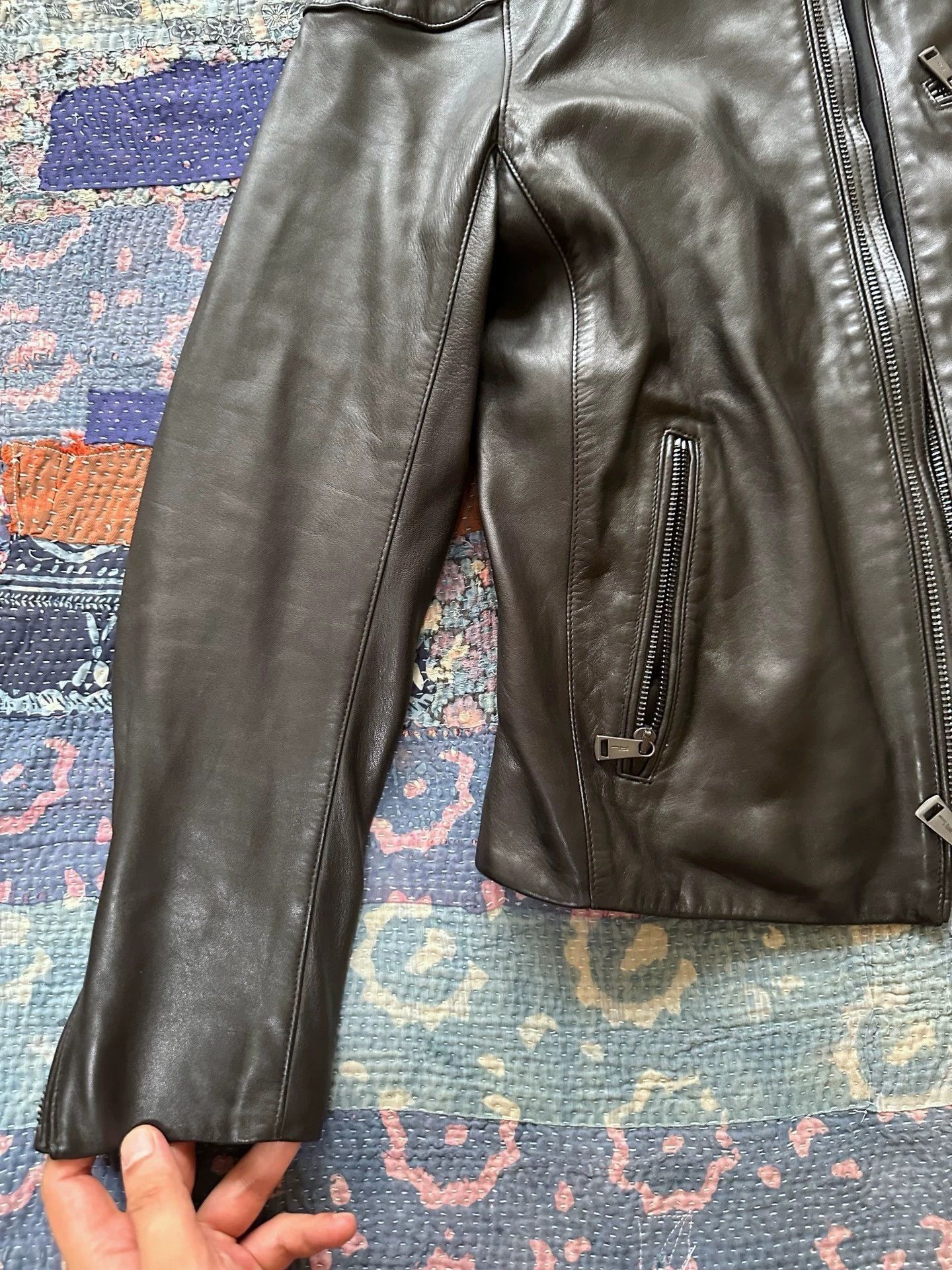 Polo Ralph Lauren Multi Leather Jacket with Zip Pockets Size M Size US XXS / EU 40 - 3 Thumbnail