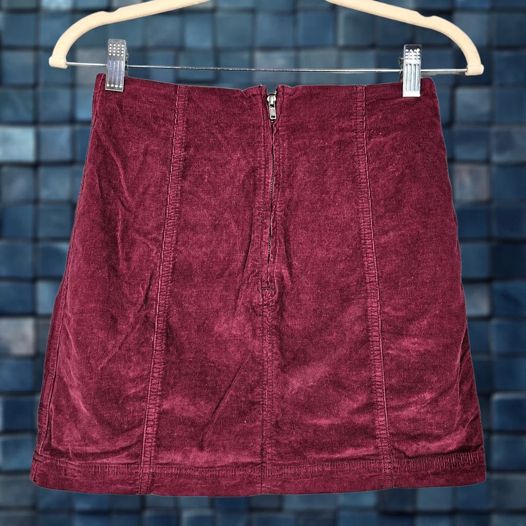 Free People Free People Women's Corduroy Mini Skirt Red Size 4 Casual Zip Up Autumn Spring Summer Winter Size 27" / US 4 / IT 40 - 1 Thumbnail