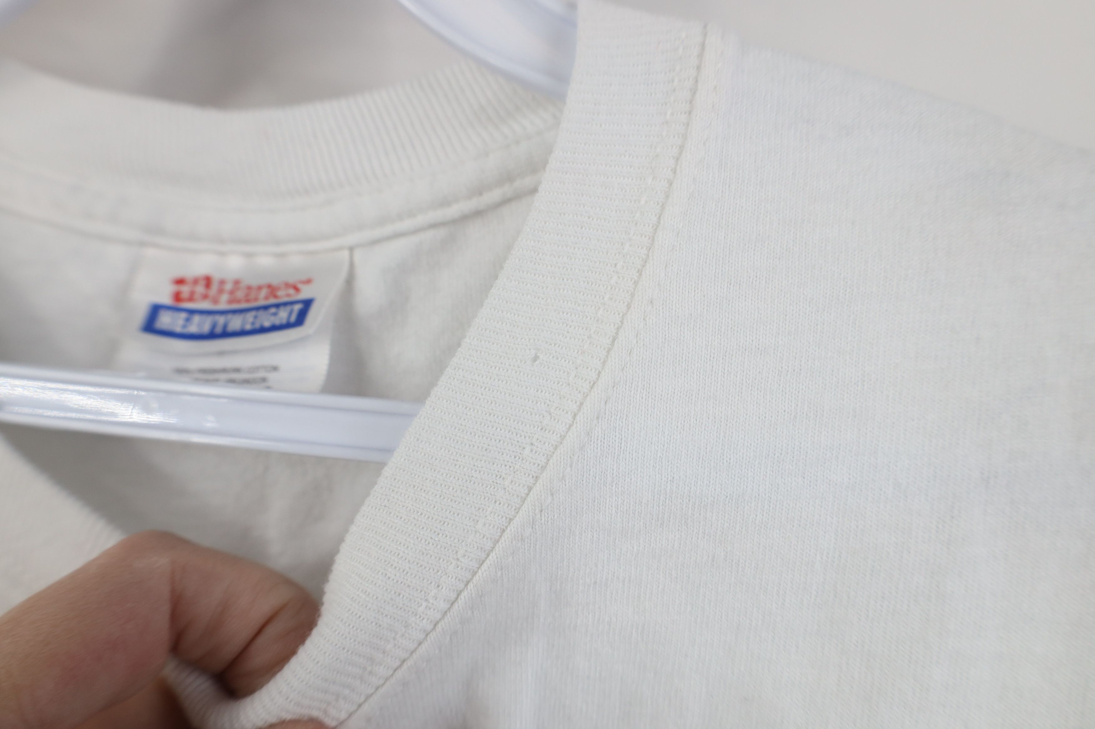 Hanes Vintage 90s Y2K Hanes Heavyweight Pocket T-Shirt White Size US S / EU 44-46 / 1 - 6 Thumbnail